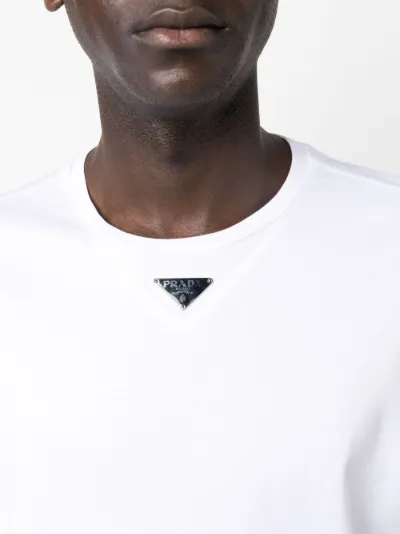 triangle-logo cotton T-shirt | Prada | Eraldo.com