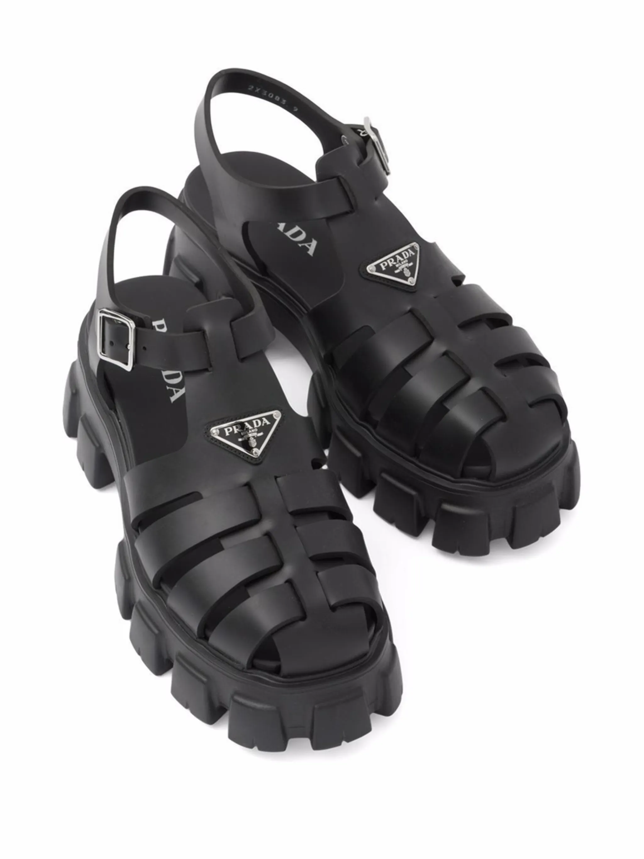 trianglelogo fisherman sandals Prada