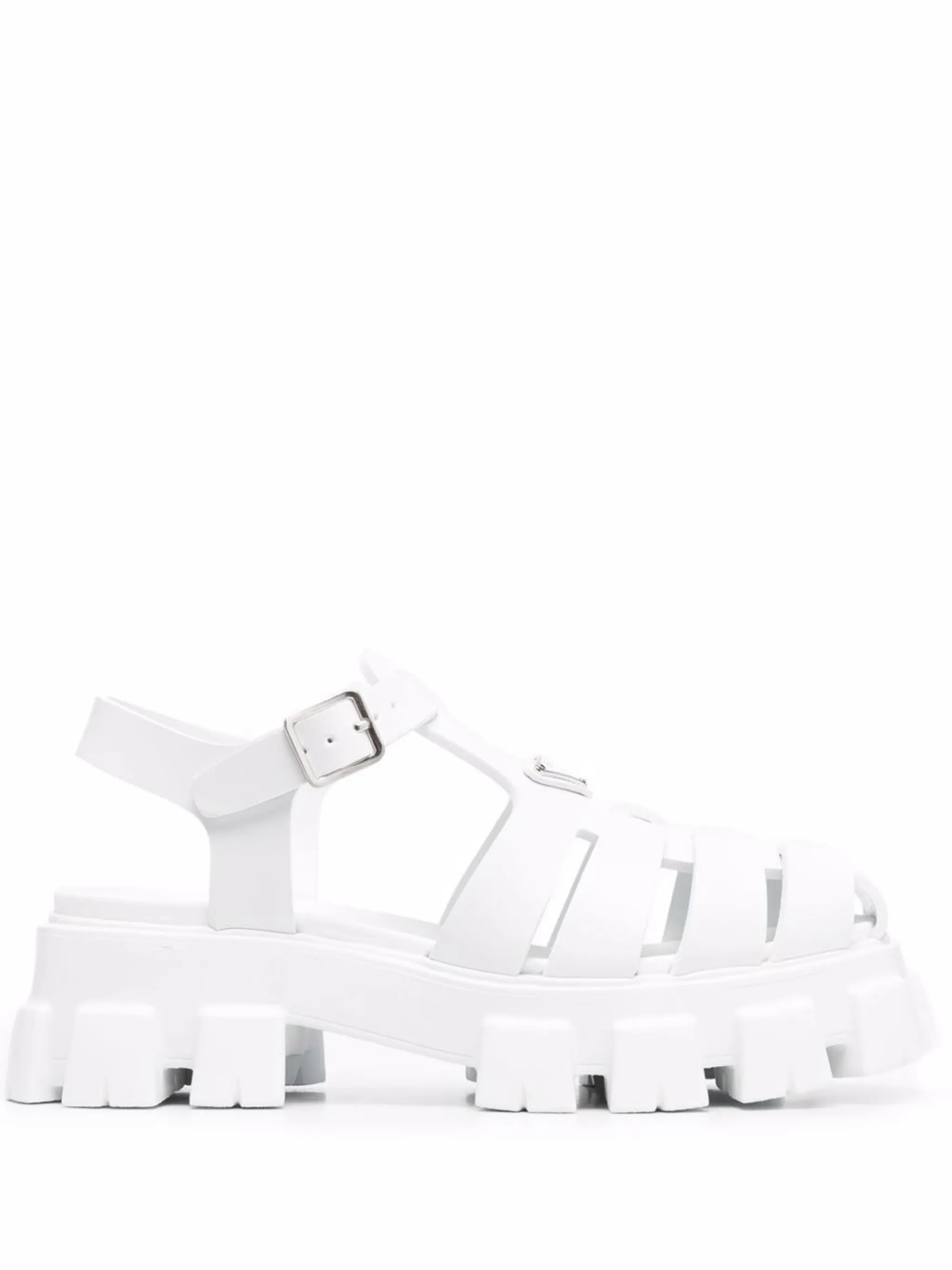 trianglelogo fisherman sandals Prada US