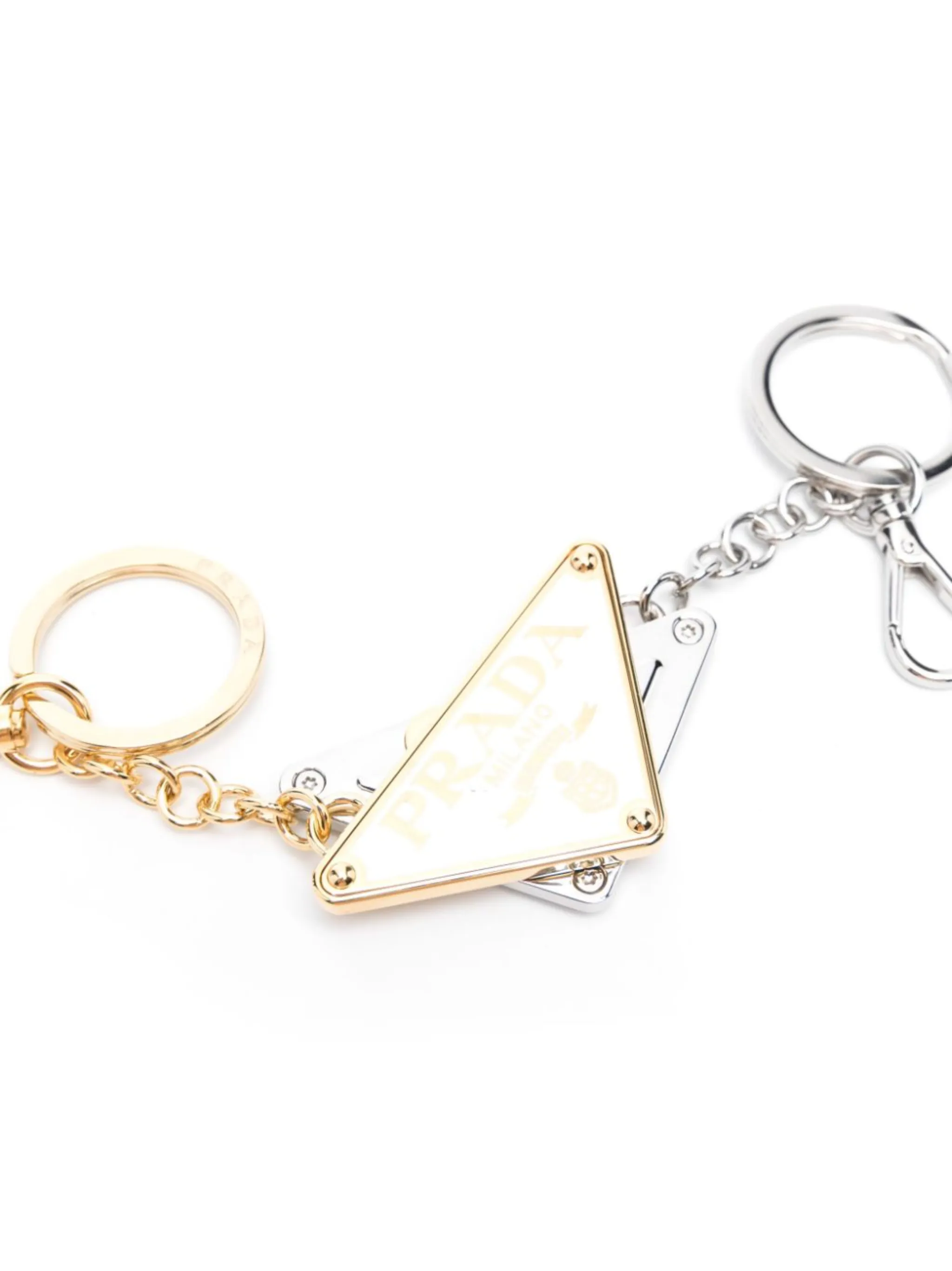 Prada triangle-logo keyring | Eraldo.com UK