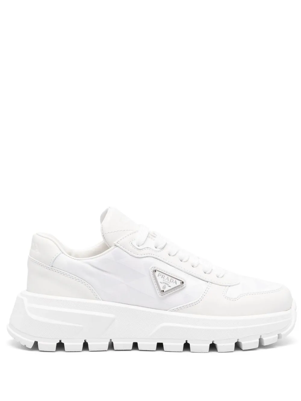 Prada triangle logo lace up sneakers Eraldo US