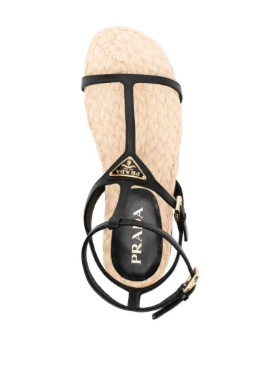 Prada triangle-logo leather sandals | Eraldo.com UK