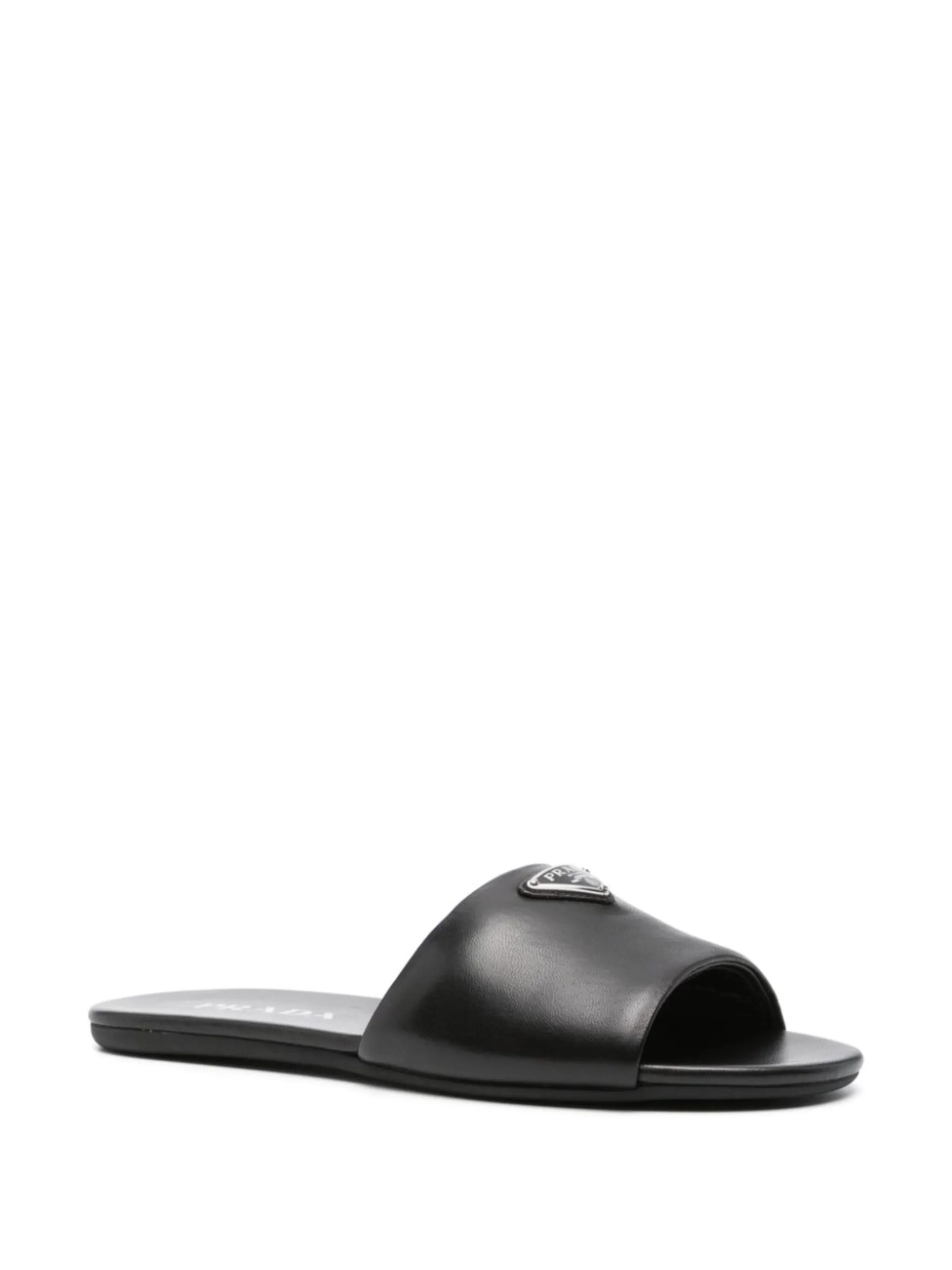 Prada triangle-logo leather slides | Eraldo.com NU