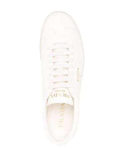 Prada white leather sneakers best sale