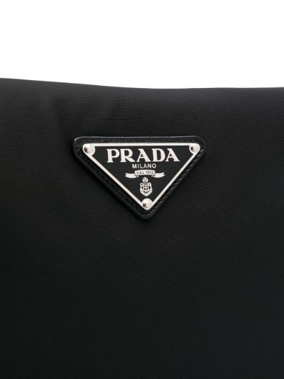 prada triangle logo clutch