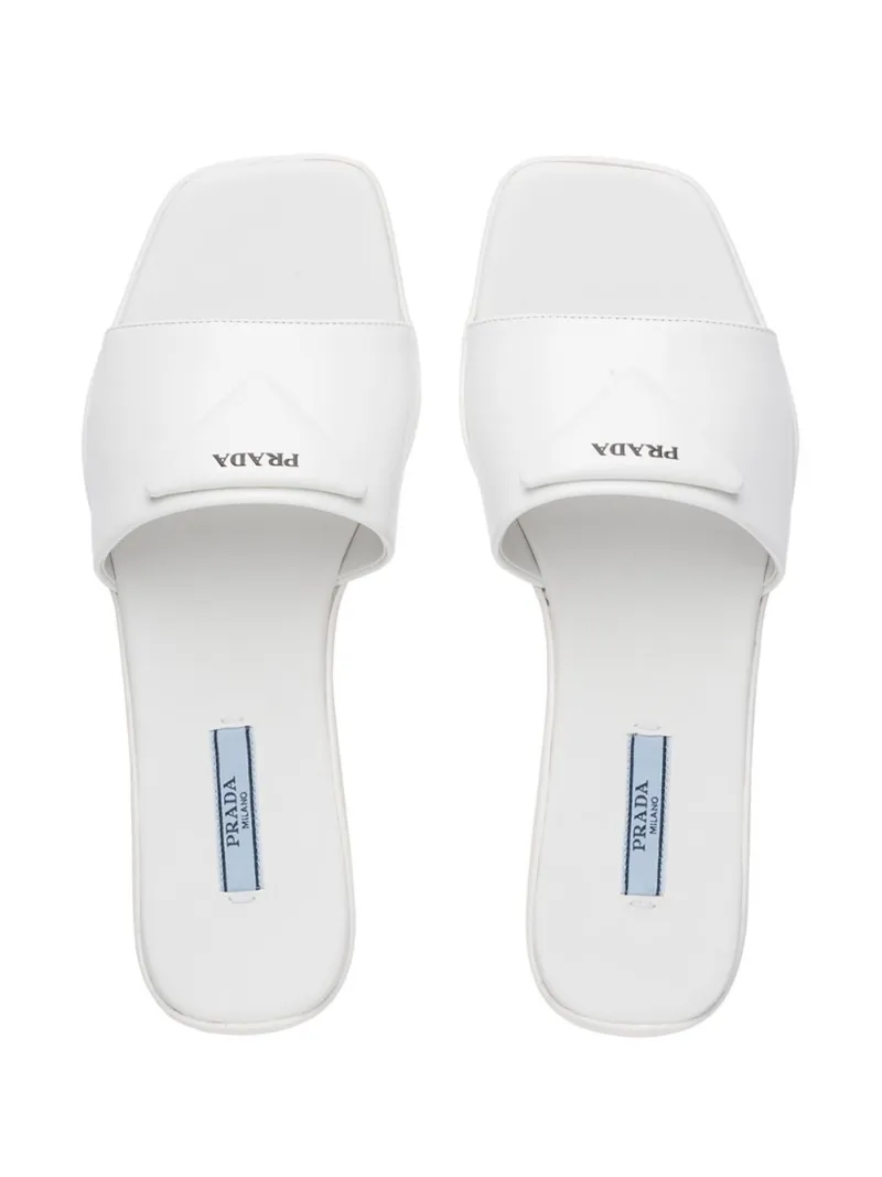 prada triangle logo slide sandal