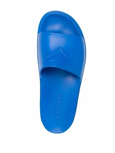 prada triangle logo slide sandal