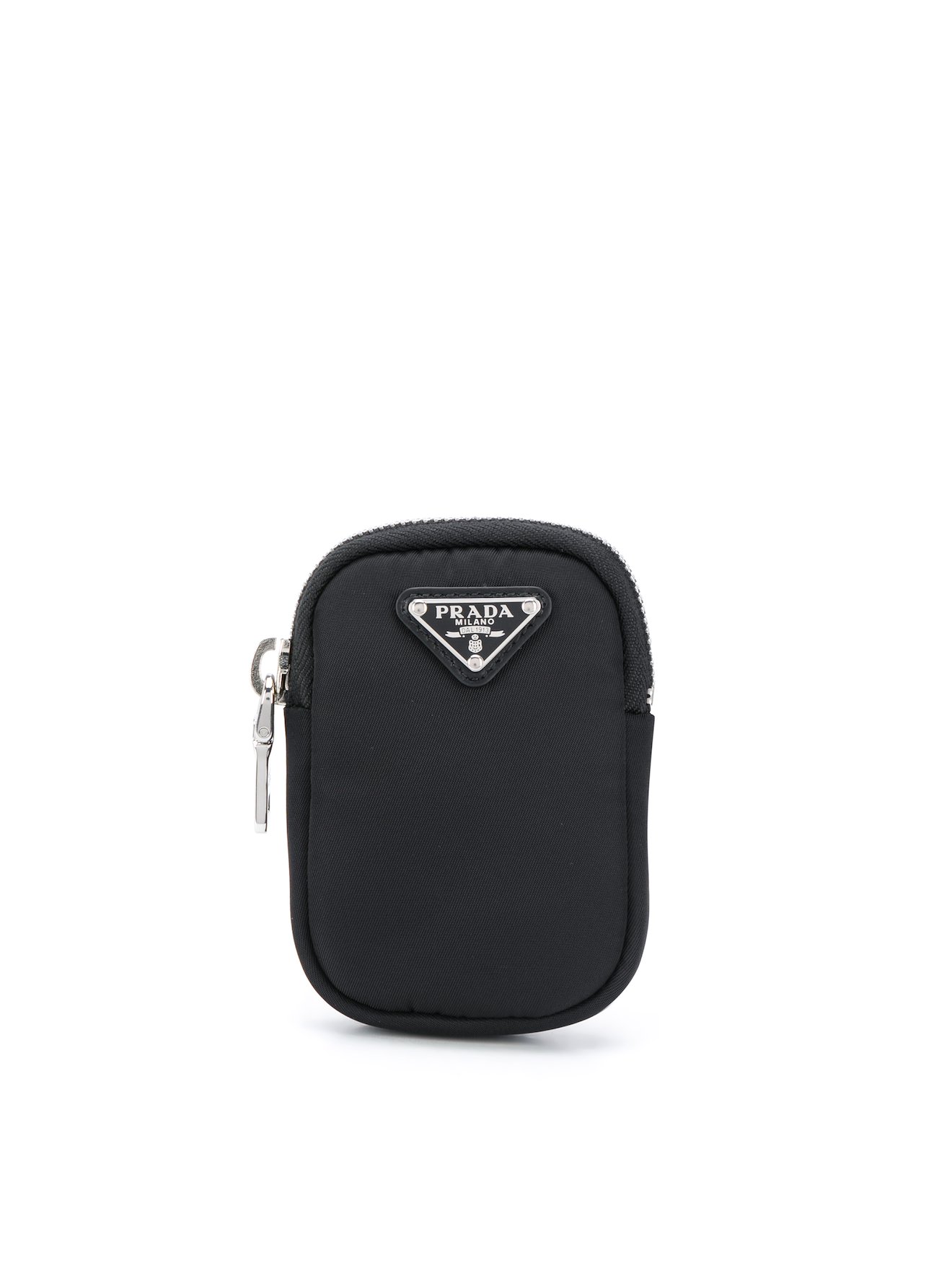 prada triangle logo mini pouch bag