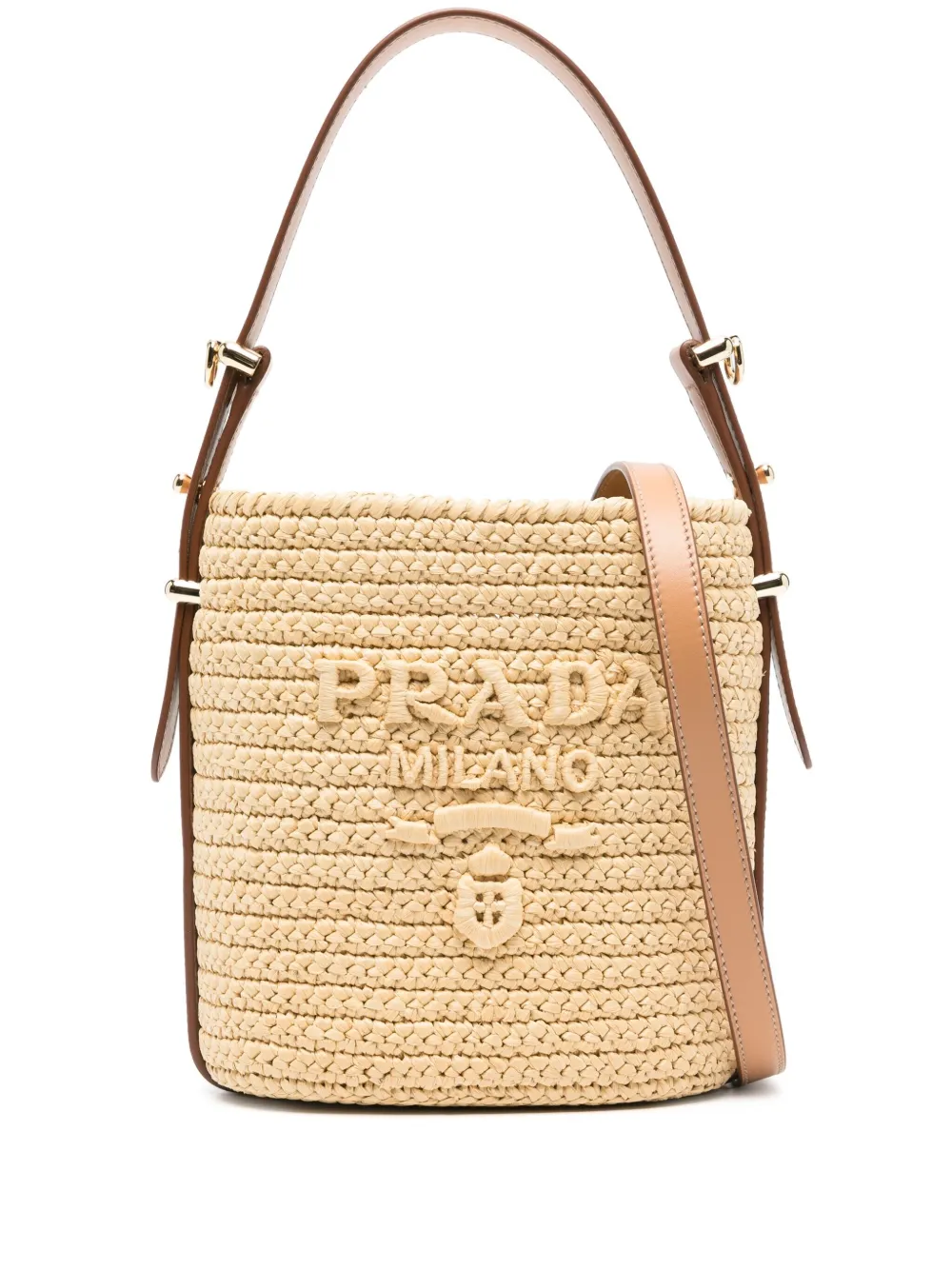 Prada triangle-logo raffia mini bag | Eraldo.com BE