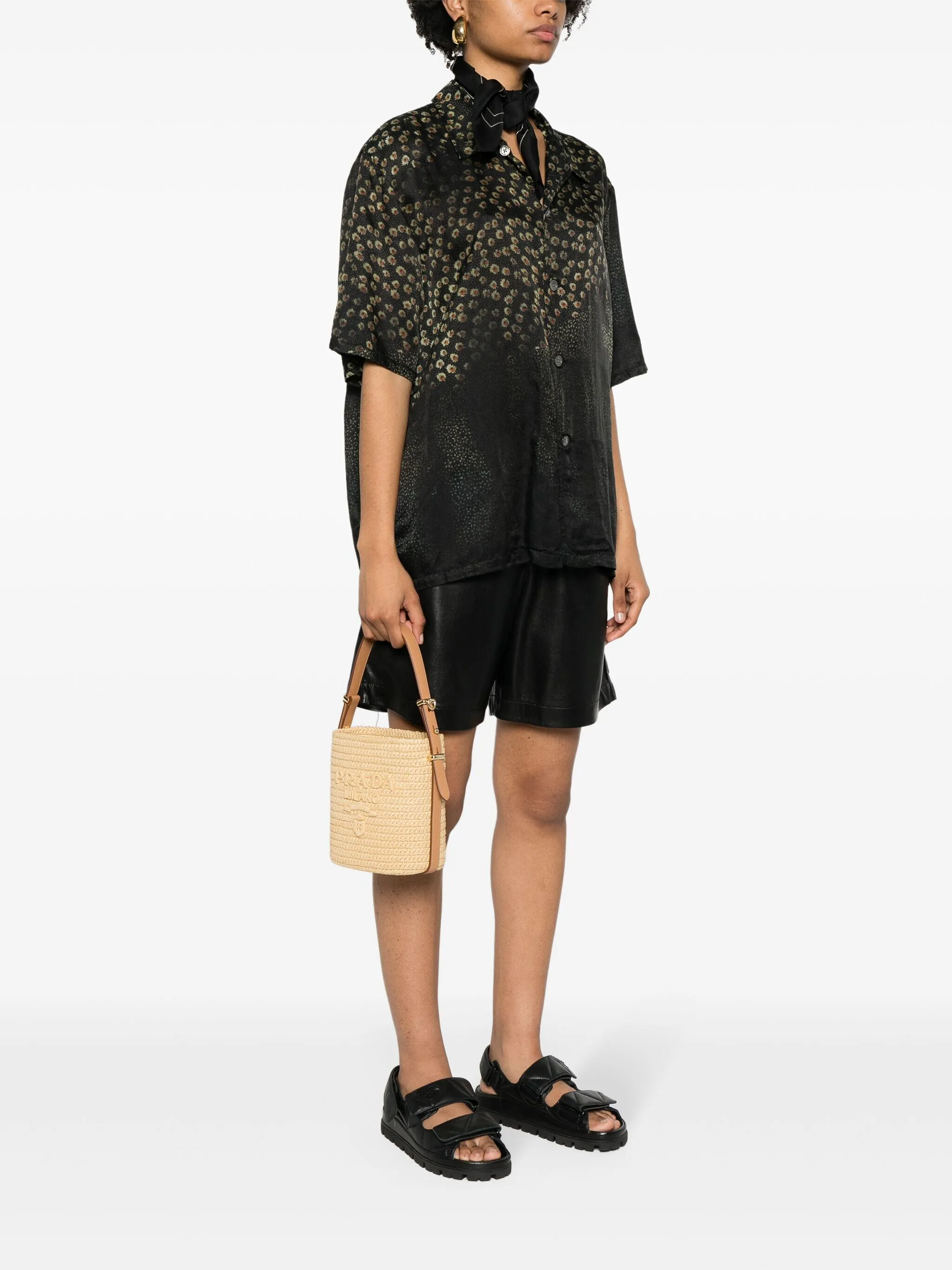 Prada triangle-logo raffia mini bag | Eraldo.com SB