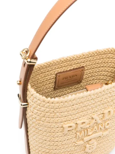 Prada triangle-logo raffia mini bag | Eraldo.com SB