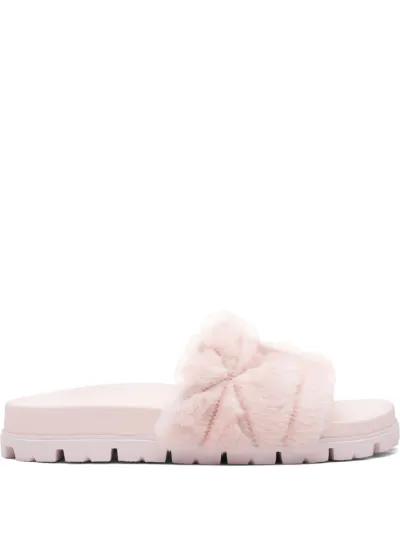 prada triangle logo slide sandal