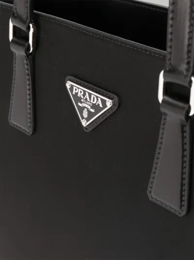 prada logo tote