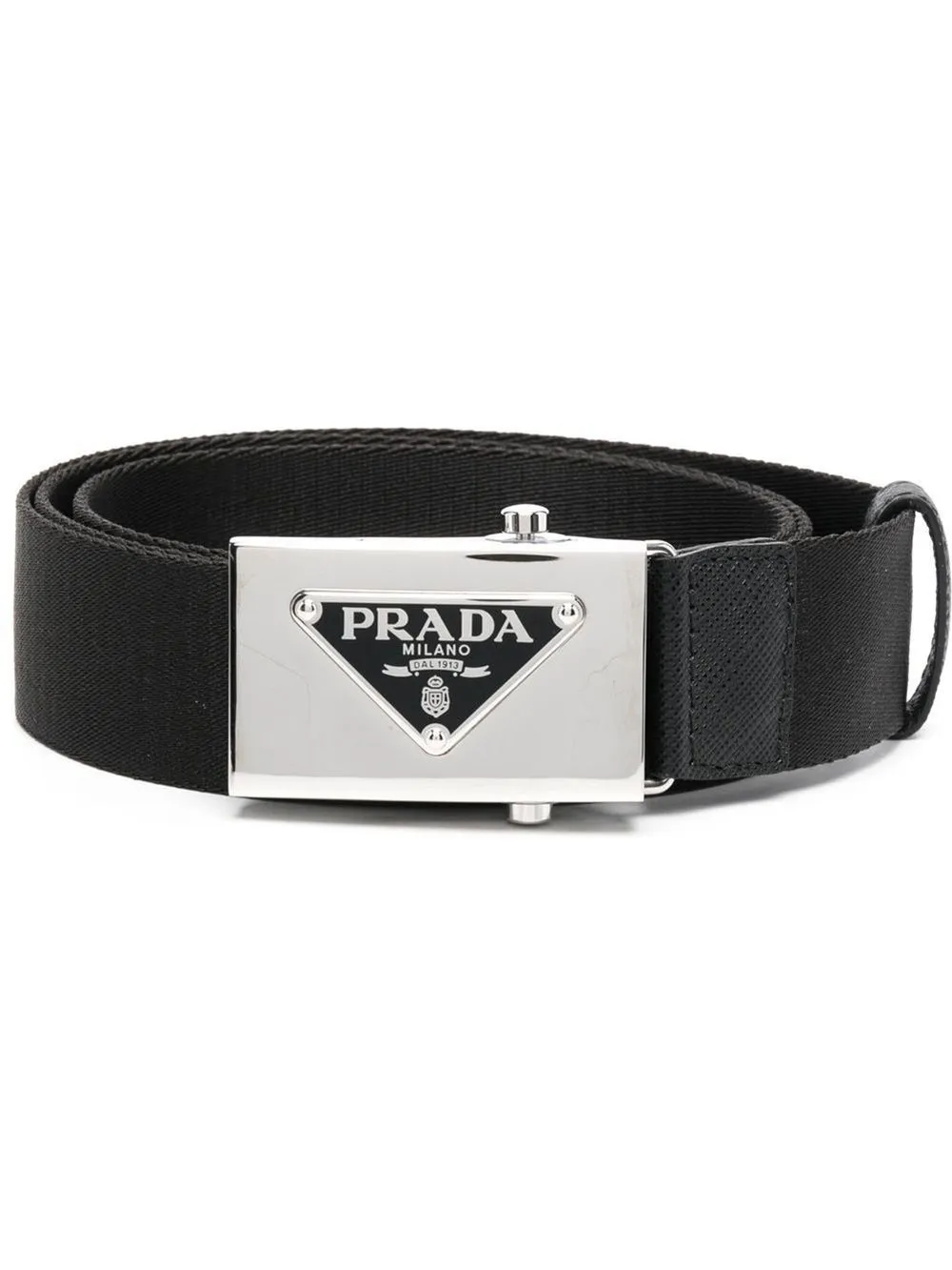 Prada triangle logo woven belt Eraldo MH