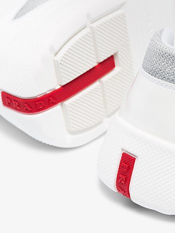 Prada White America's Cup patent leather sneakers | Browns