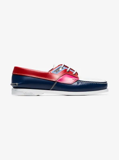 blue and white boat shoes