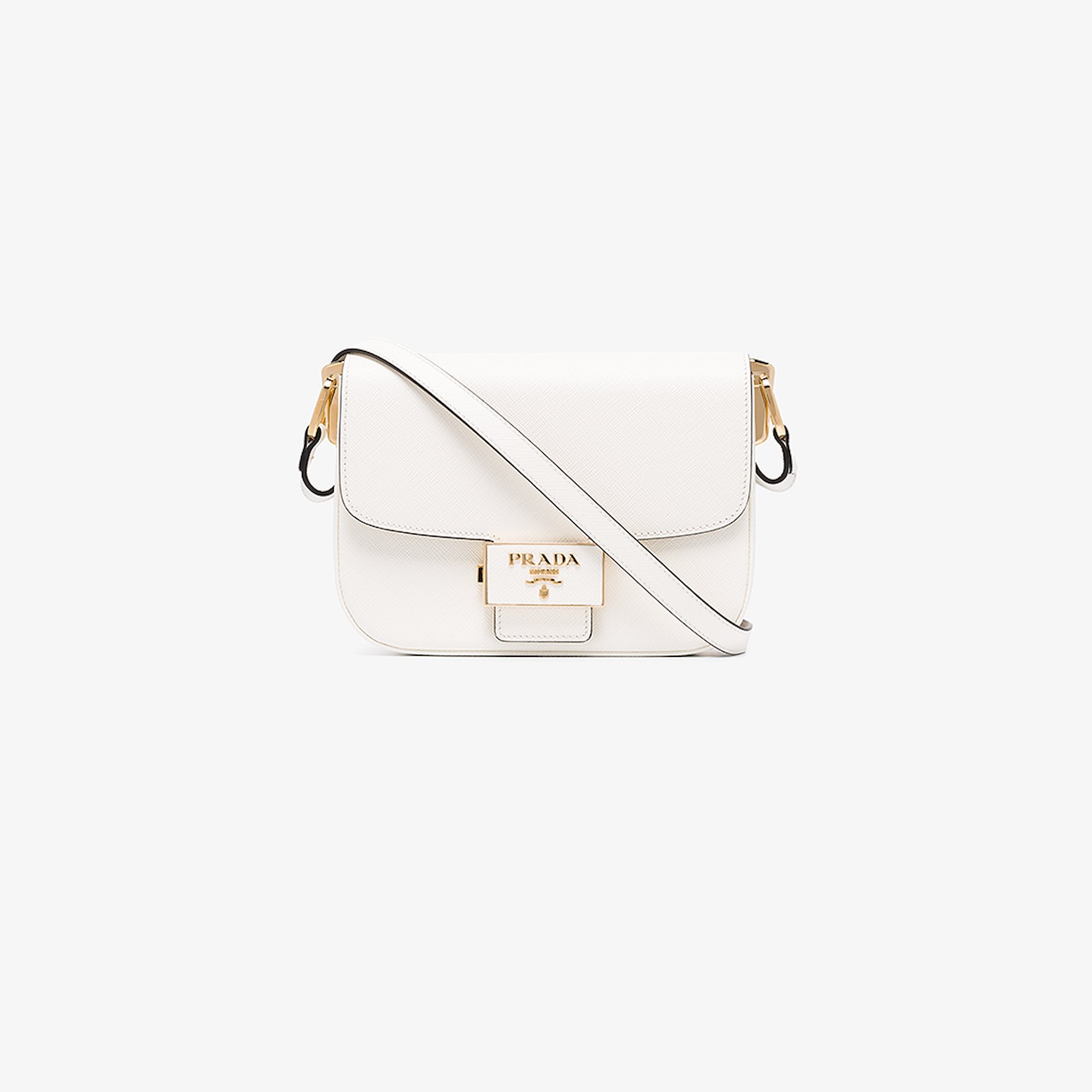 White Saffiano Leather Shoulder Bag White Saffiano Leather Shoulder Bag