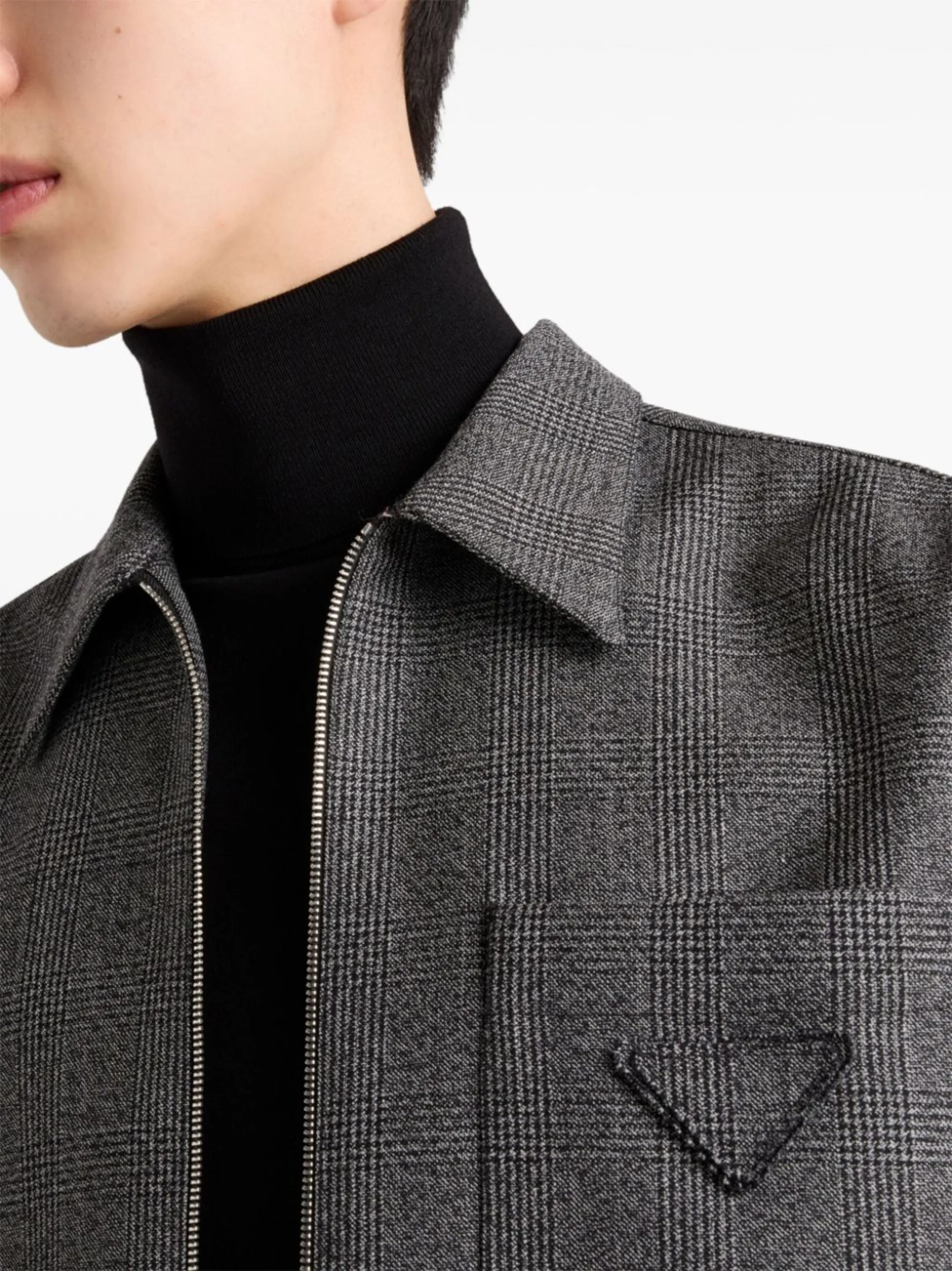 Prada zip-fastening wool shirt | Eraldo.com US