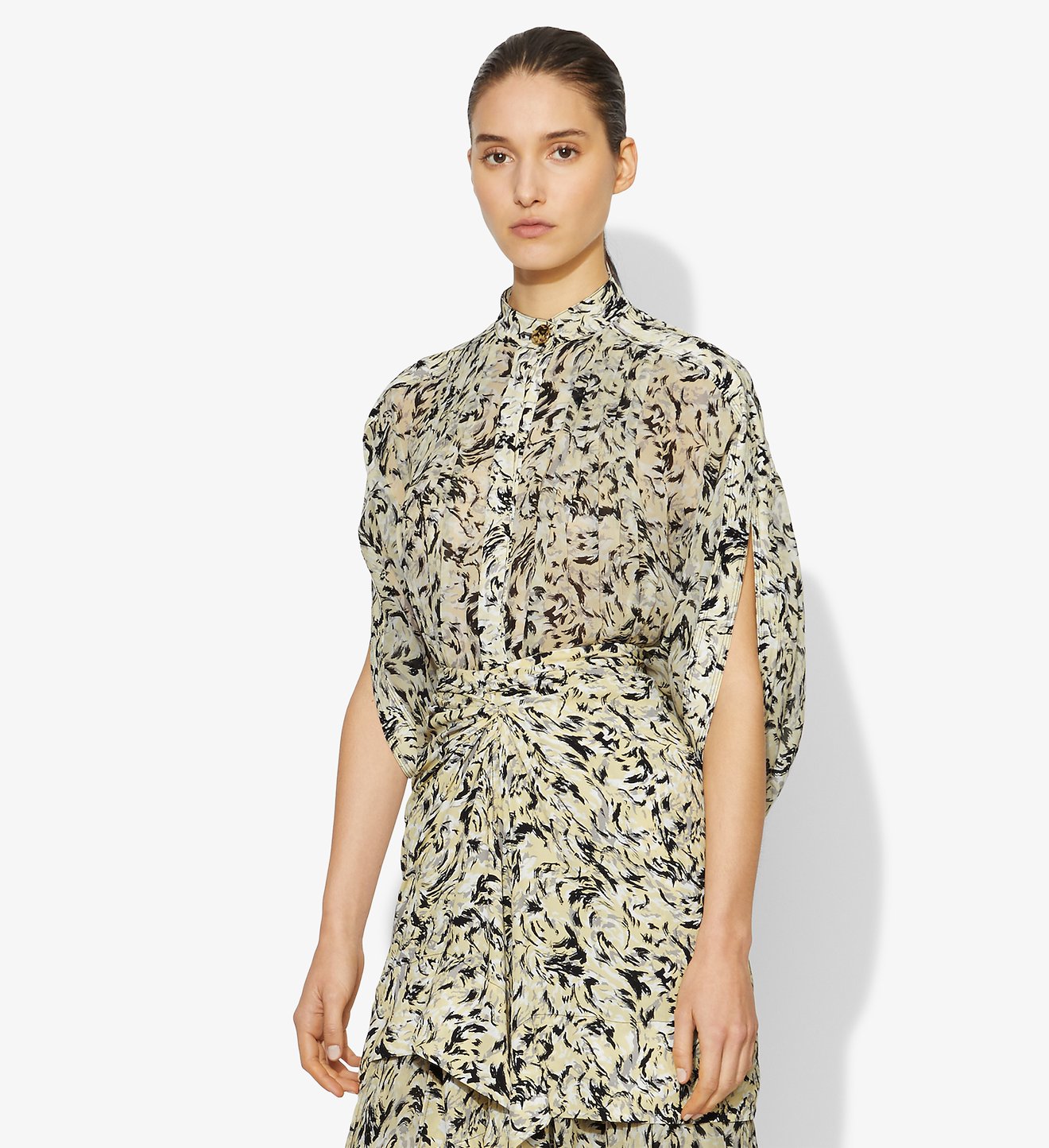 Abstract Animal Print Blouse