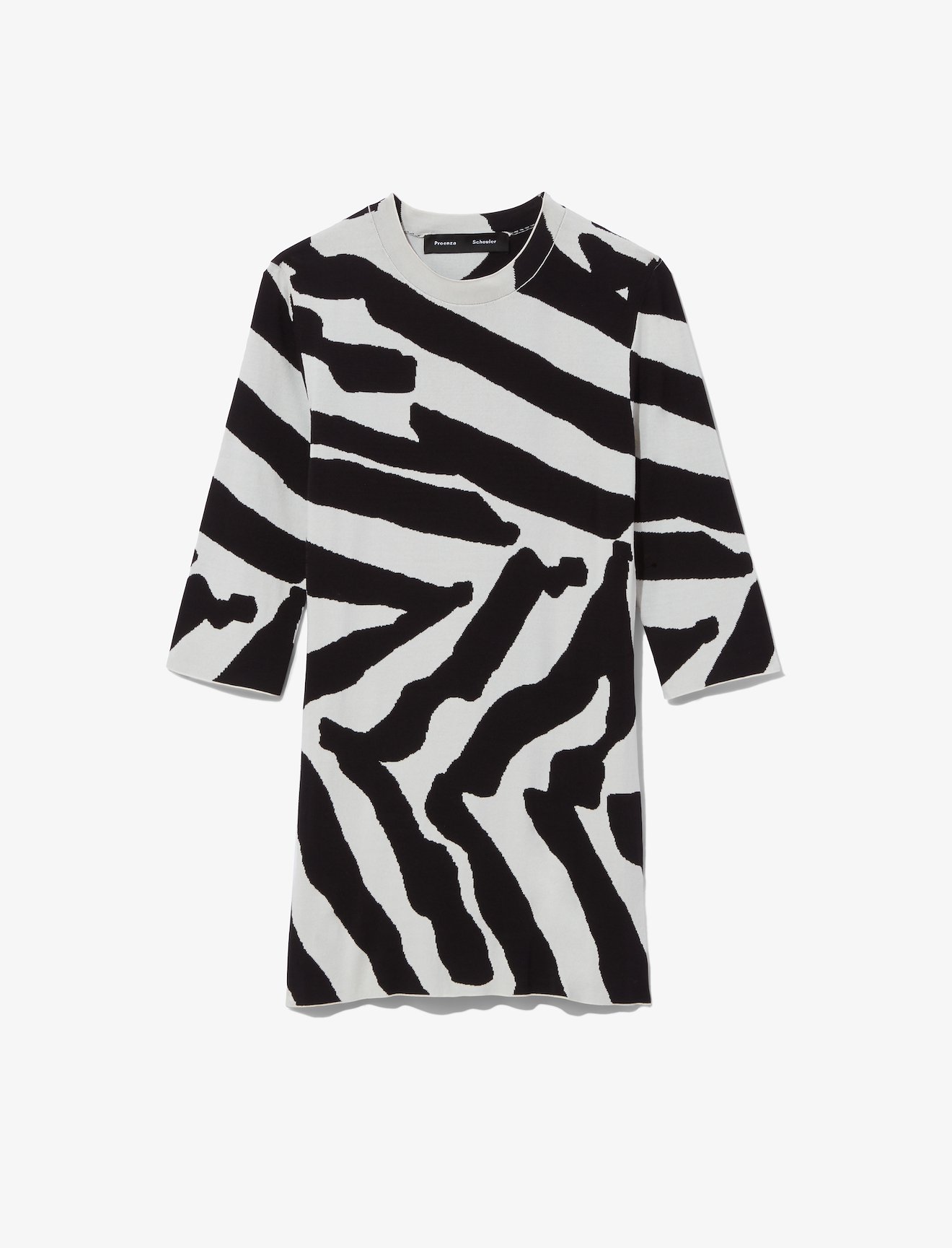 Abstract Animal Print Jacquard Short Sleeve Crewneck Top #4
