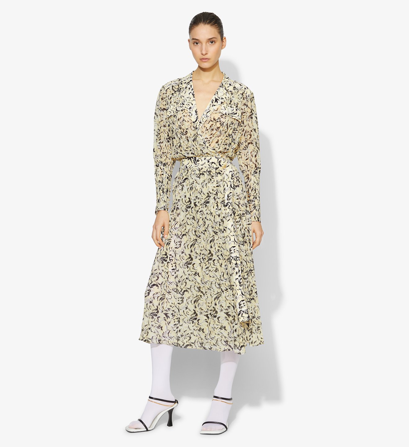 Abstract Animal Print Wrap Dress