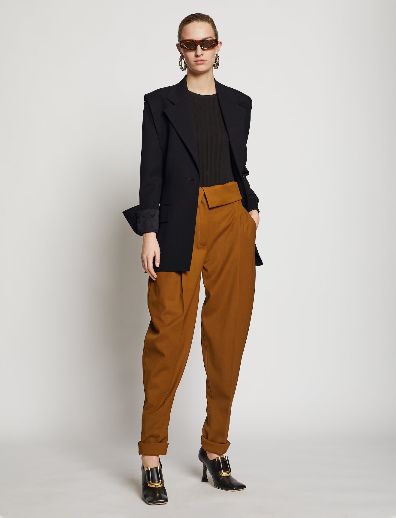 Accented Shoulder Wool Blazer #1