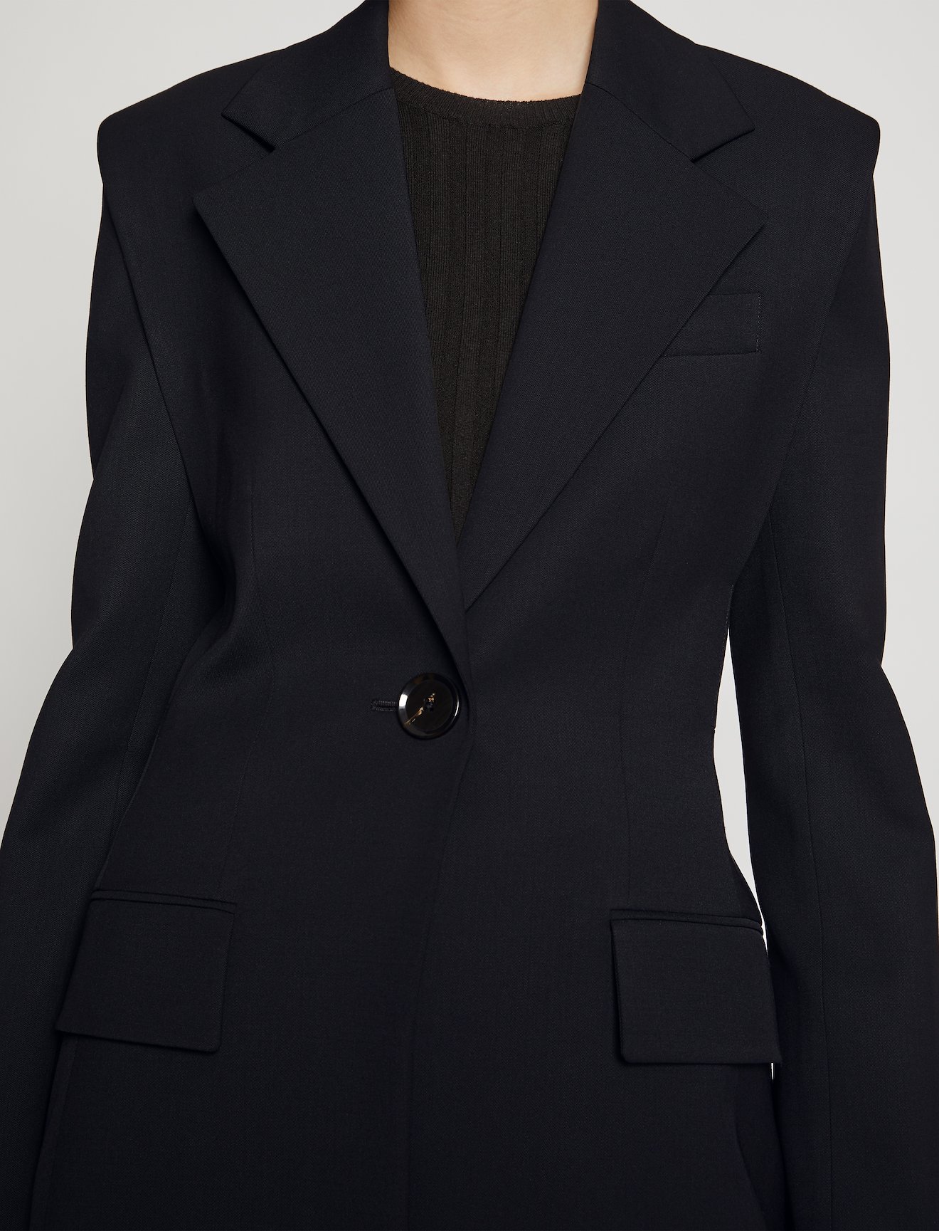 Accented Shoulder Wool Blazer #3