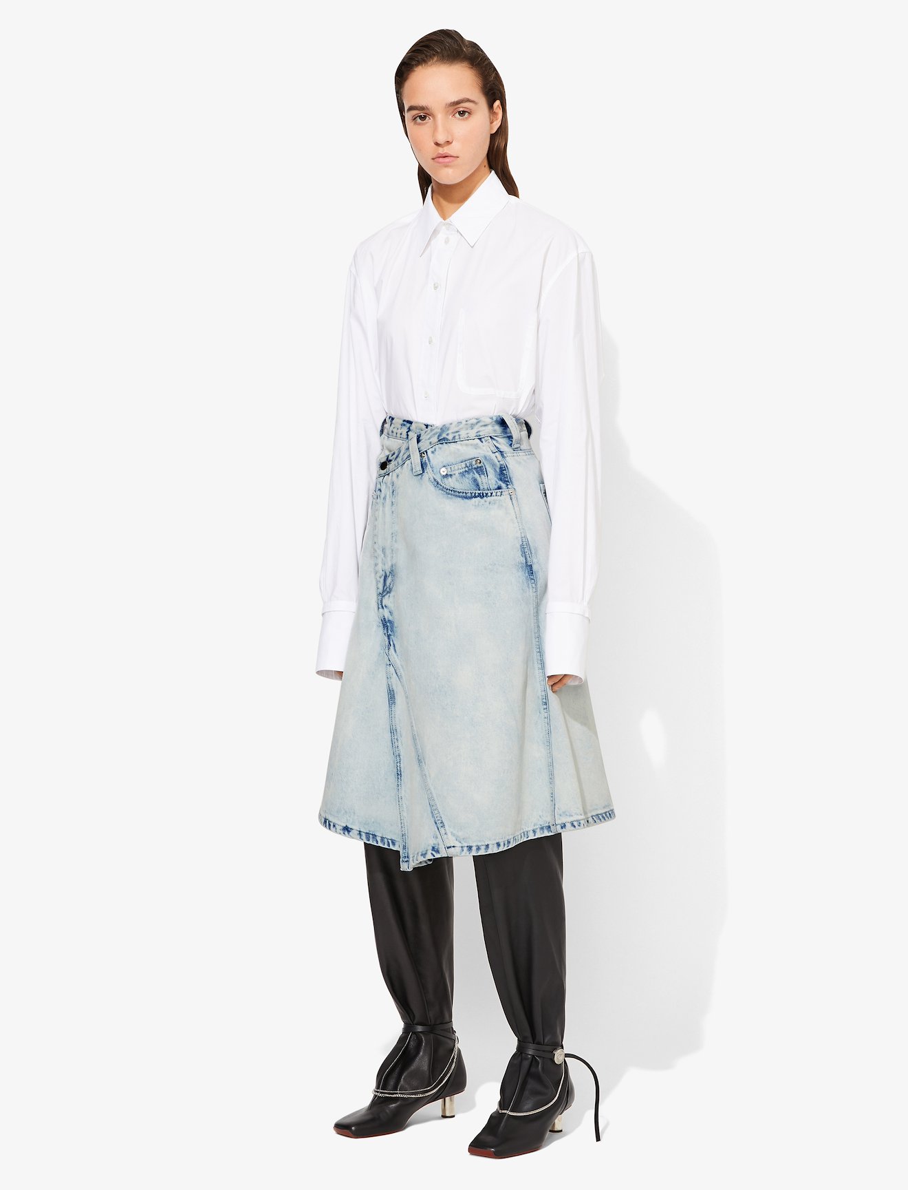 Acid Wash Asymmetric Skirt #1