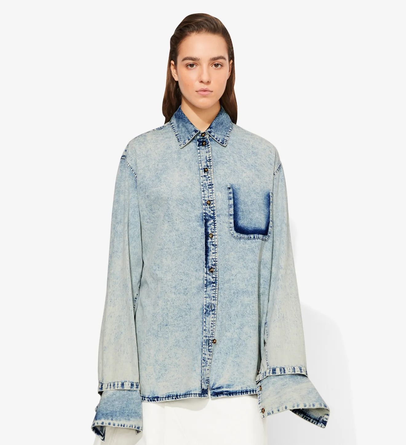 acid wash denim shirt