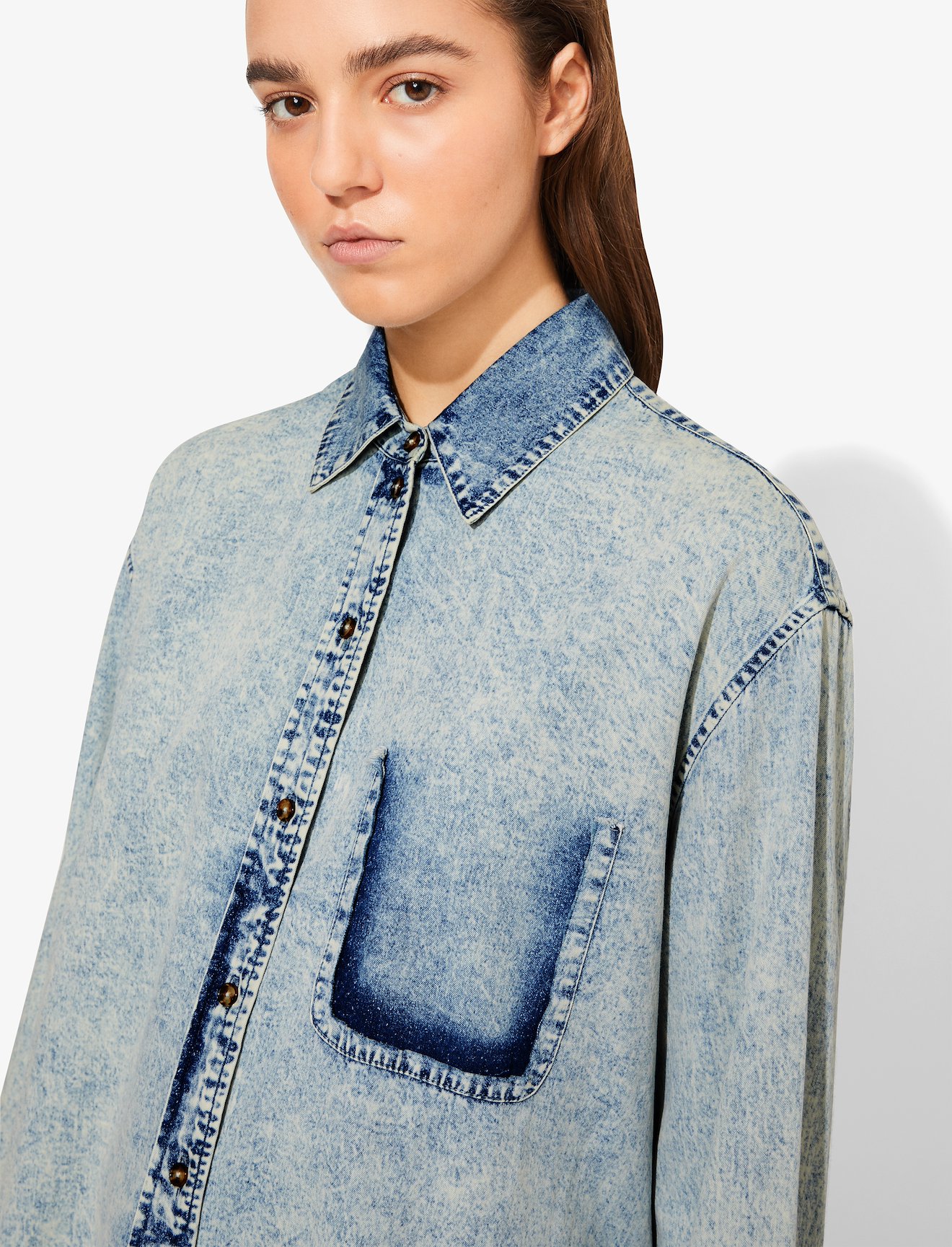 Acid Wash Denim Shirt #4