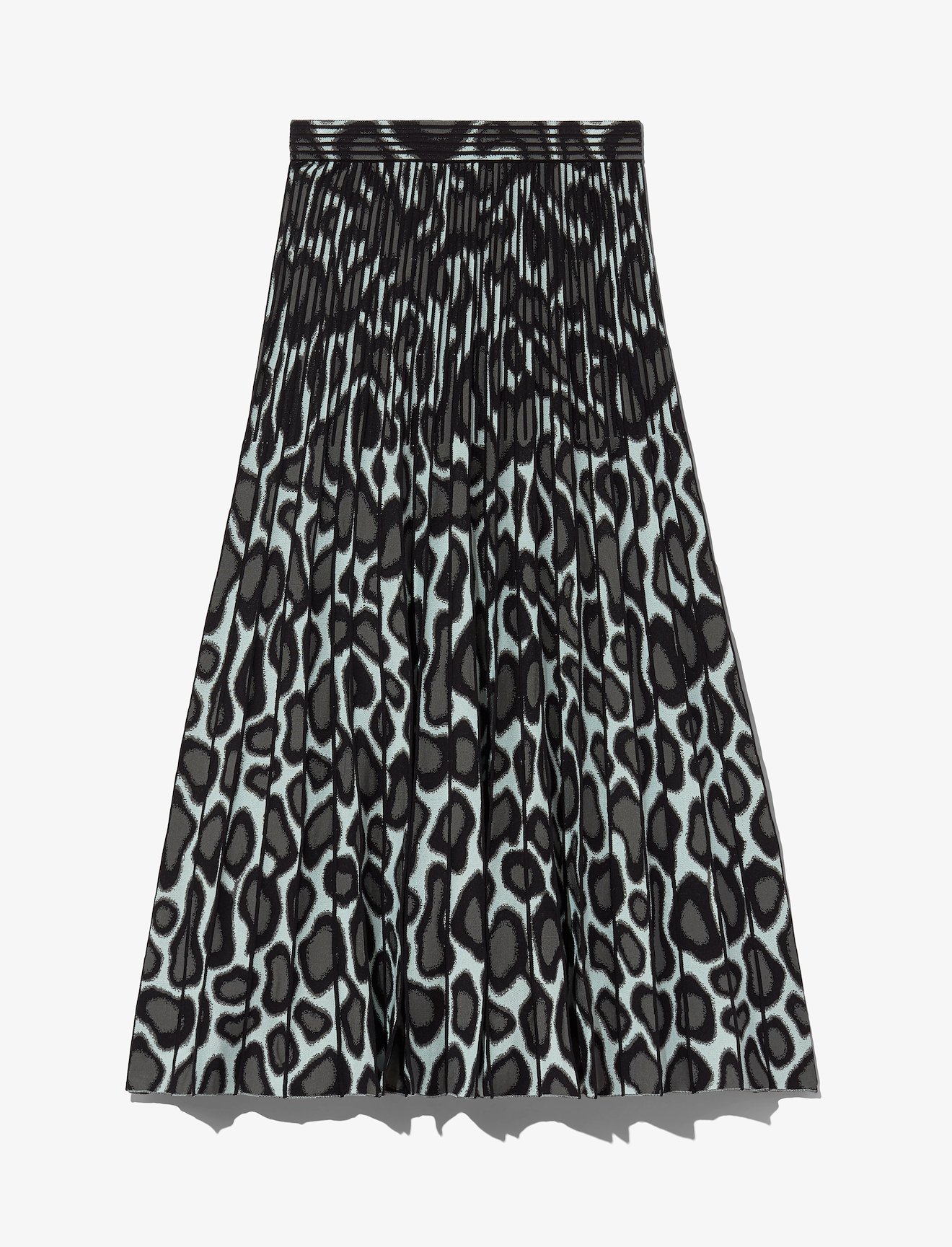 Animal Jacquard Knit Pleated Skirt #4