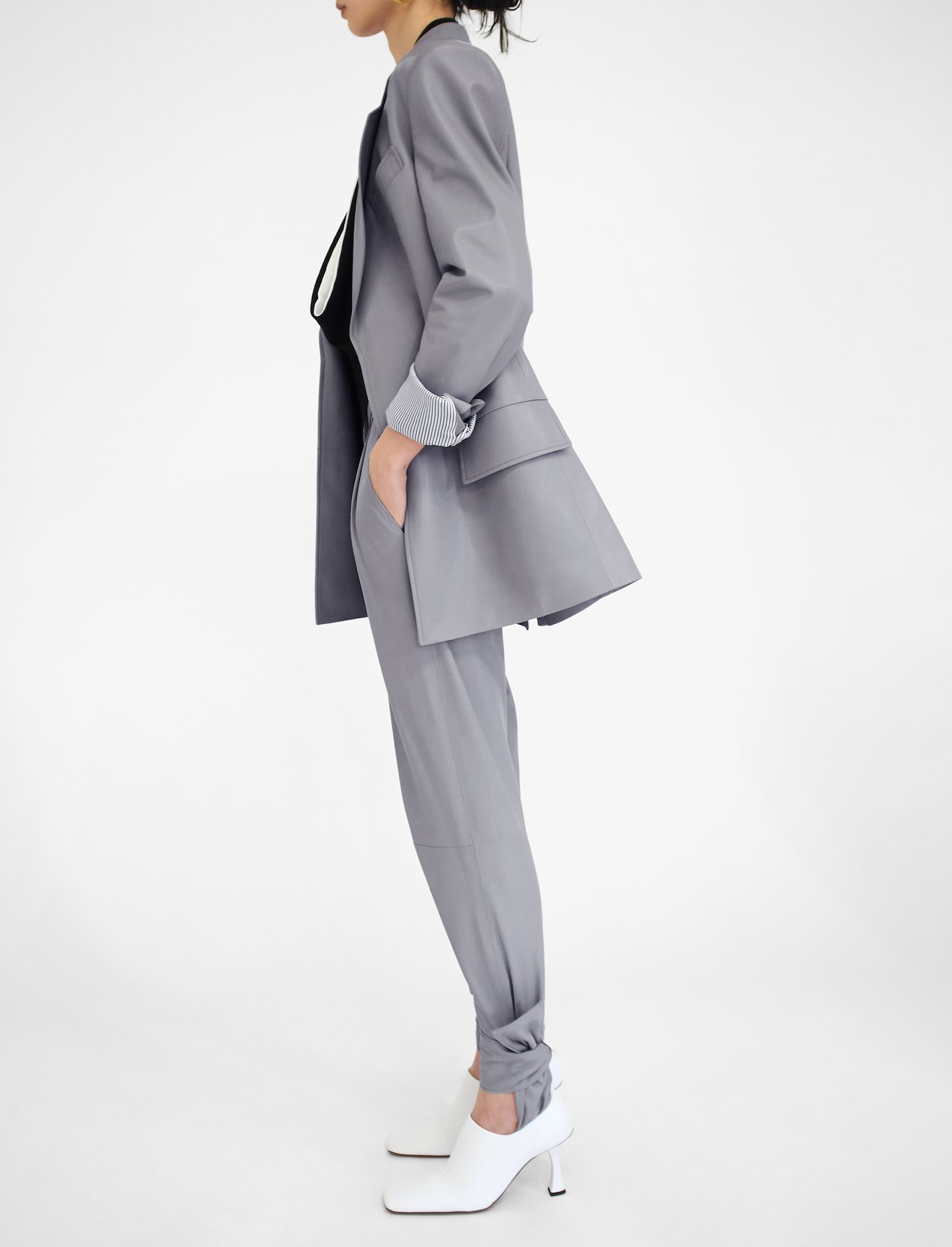 Ankle Tie Leather Pants #2