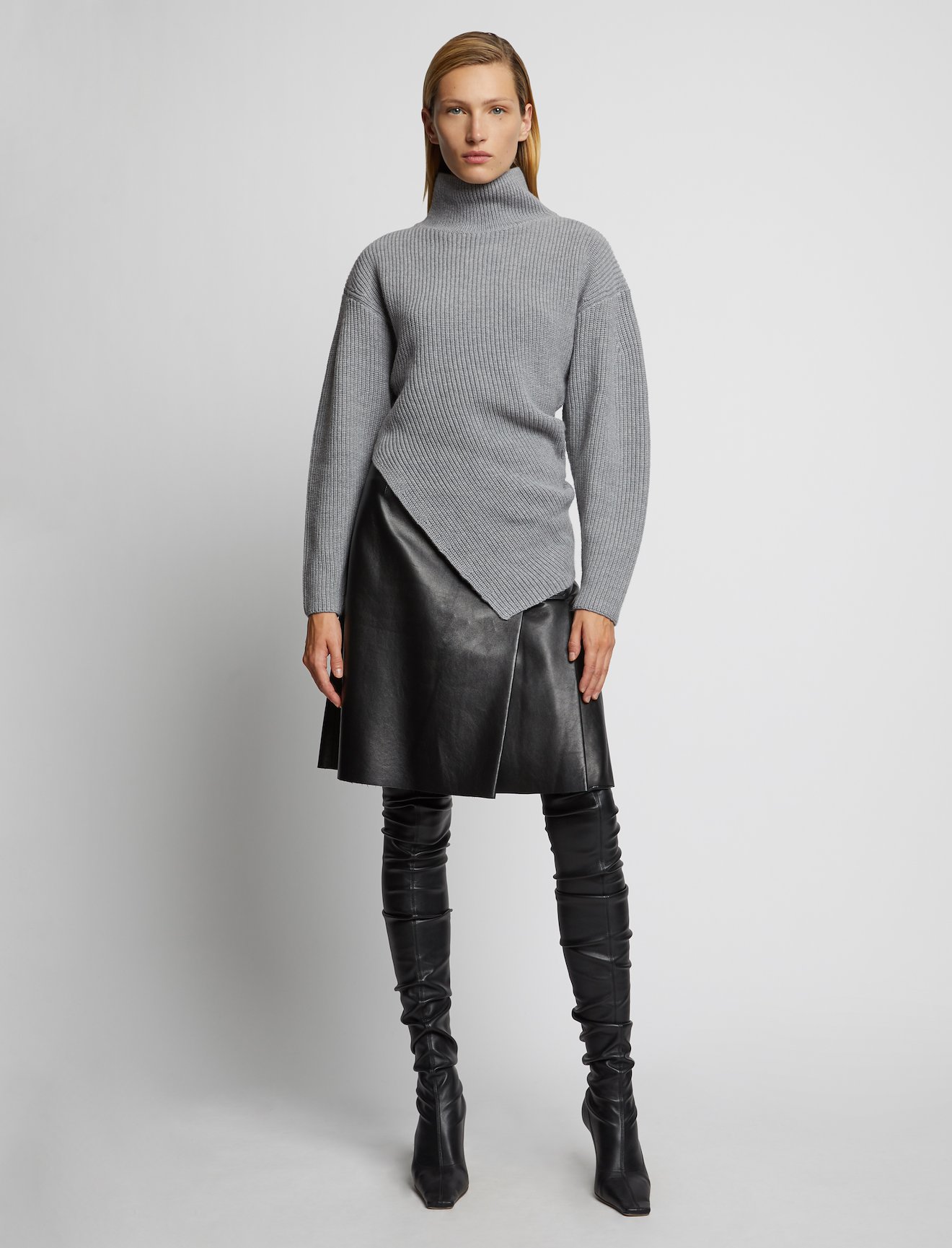 Asymmetric Merino Turtleneck Sweater #1
