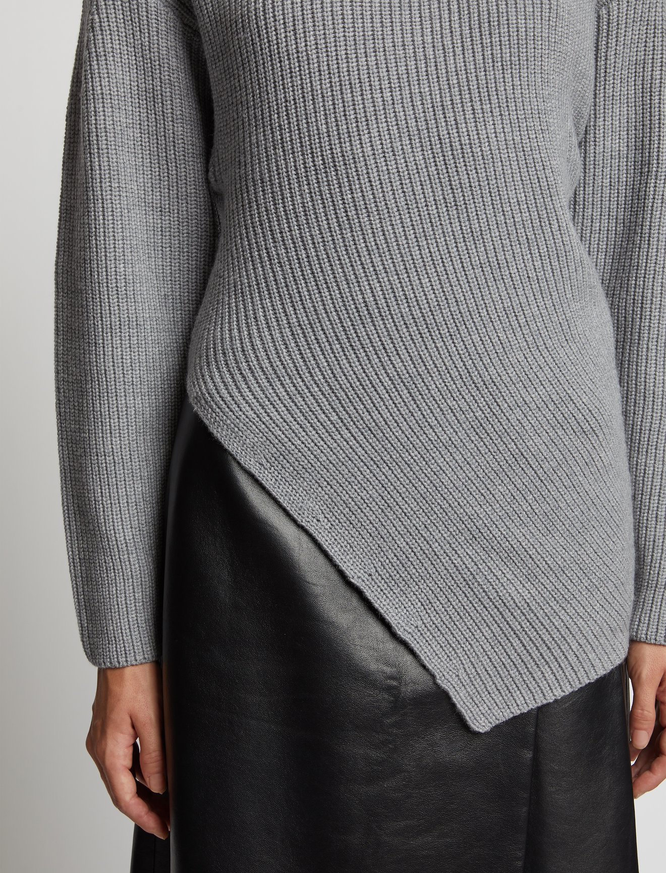 Asymmetric Merino Turtleneck Sweater #3