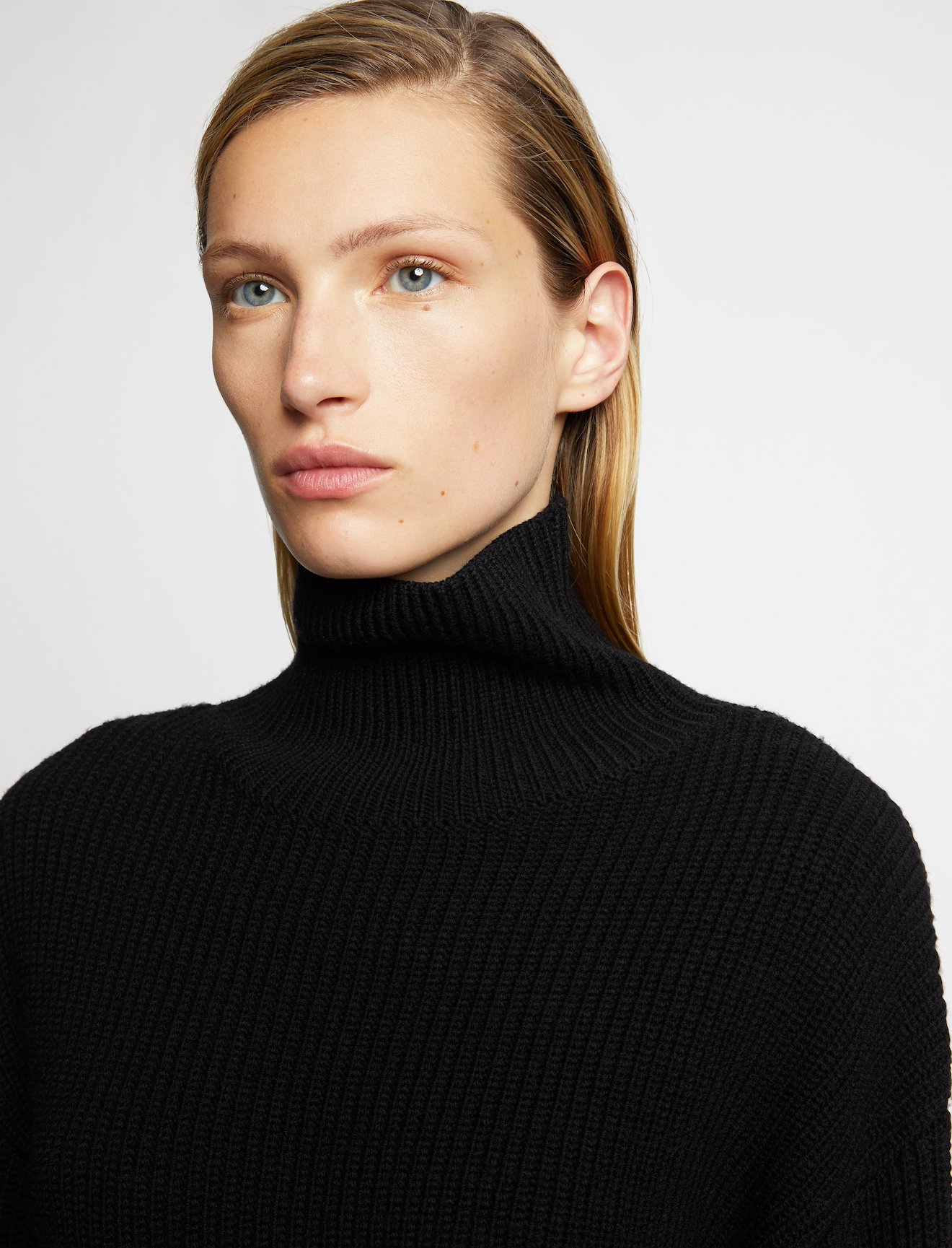 Asymmetric Merino Turtleneck Sweater #3