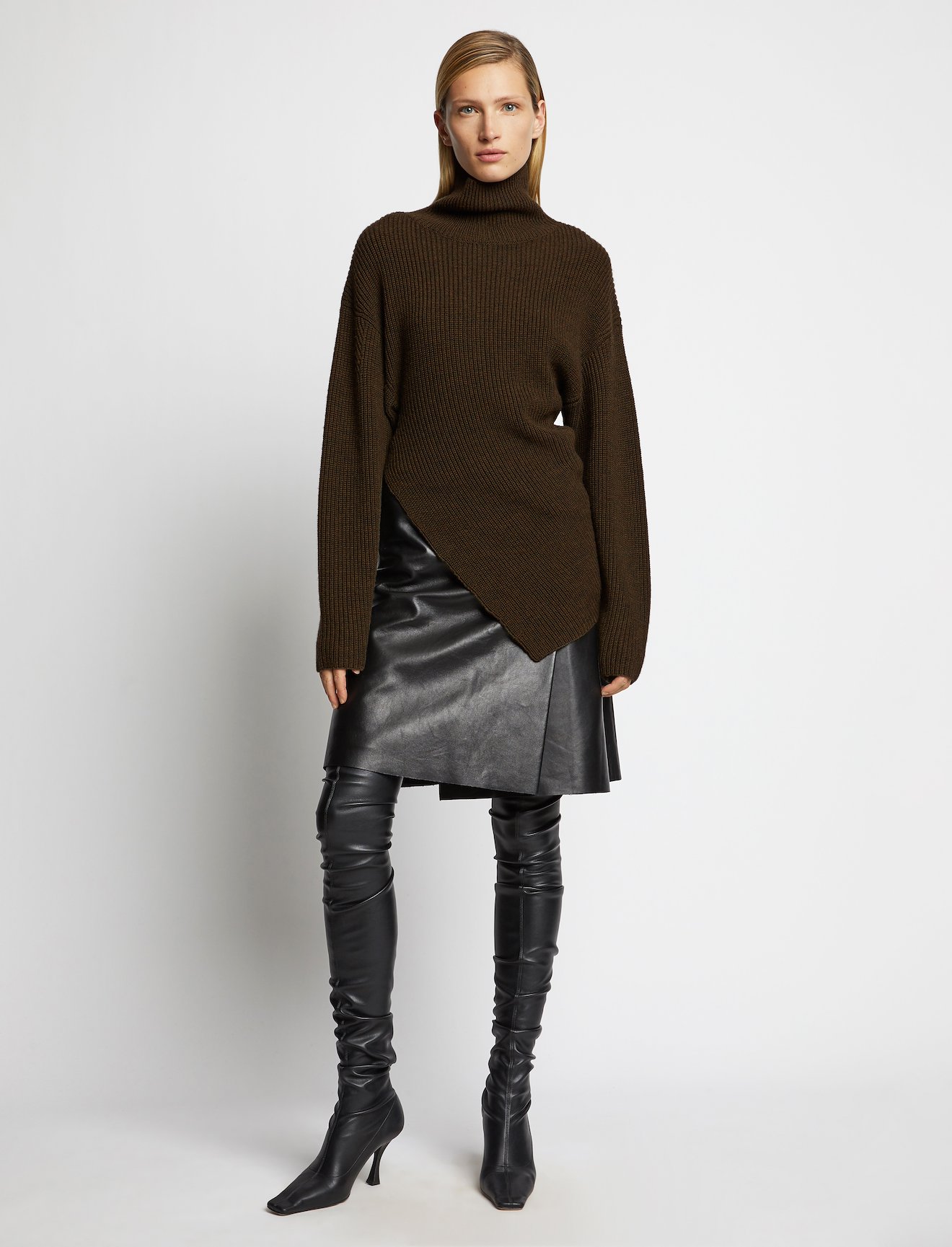 Asymmetric Merino Turtleneck Sweater #1