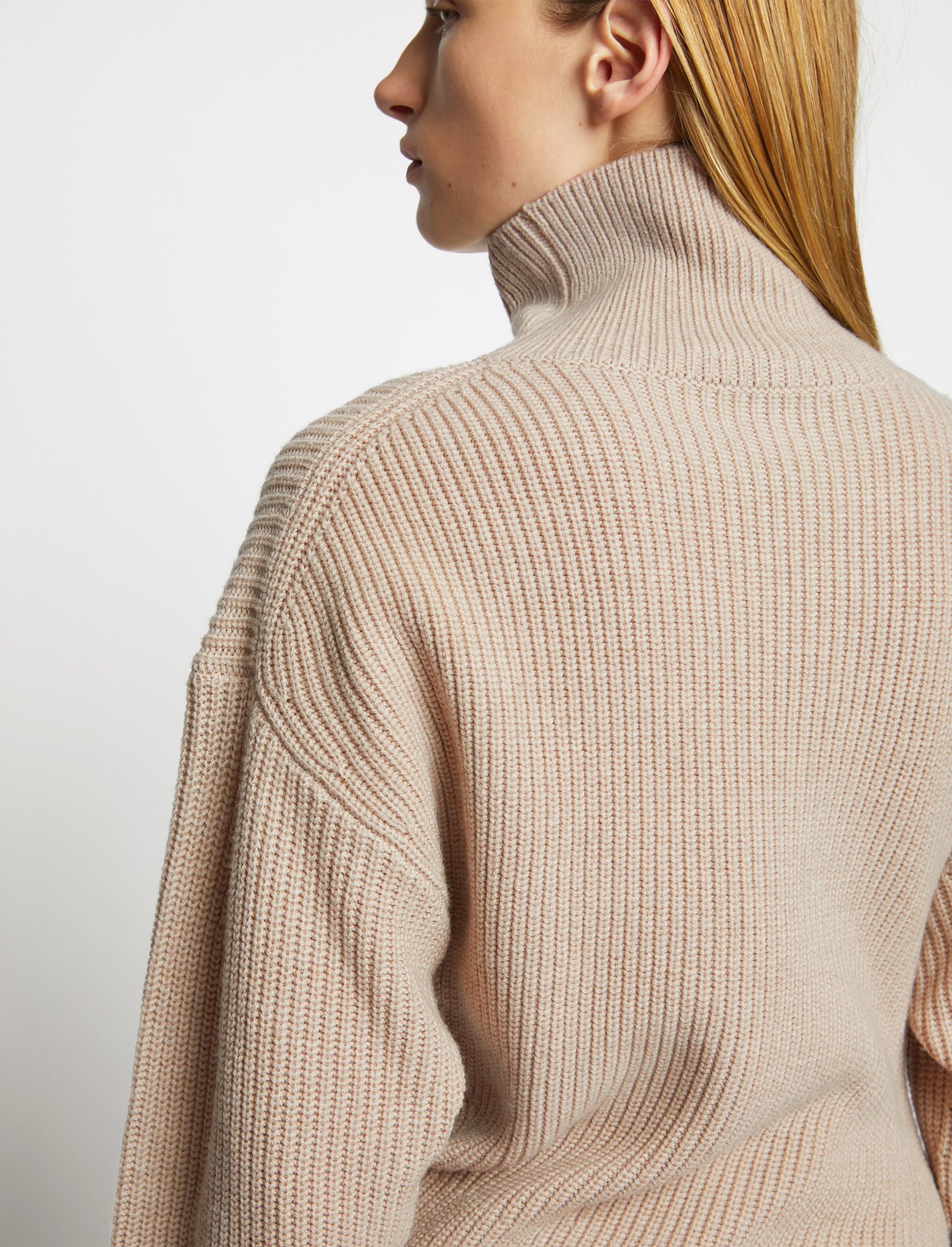 Asymmetric Merino Turtleneck Sweater #3