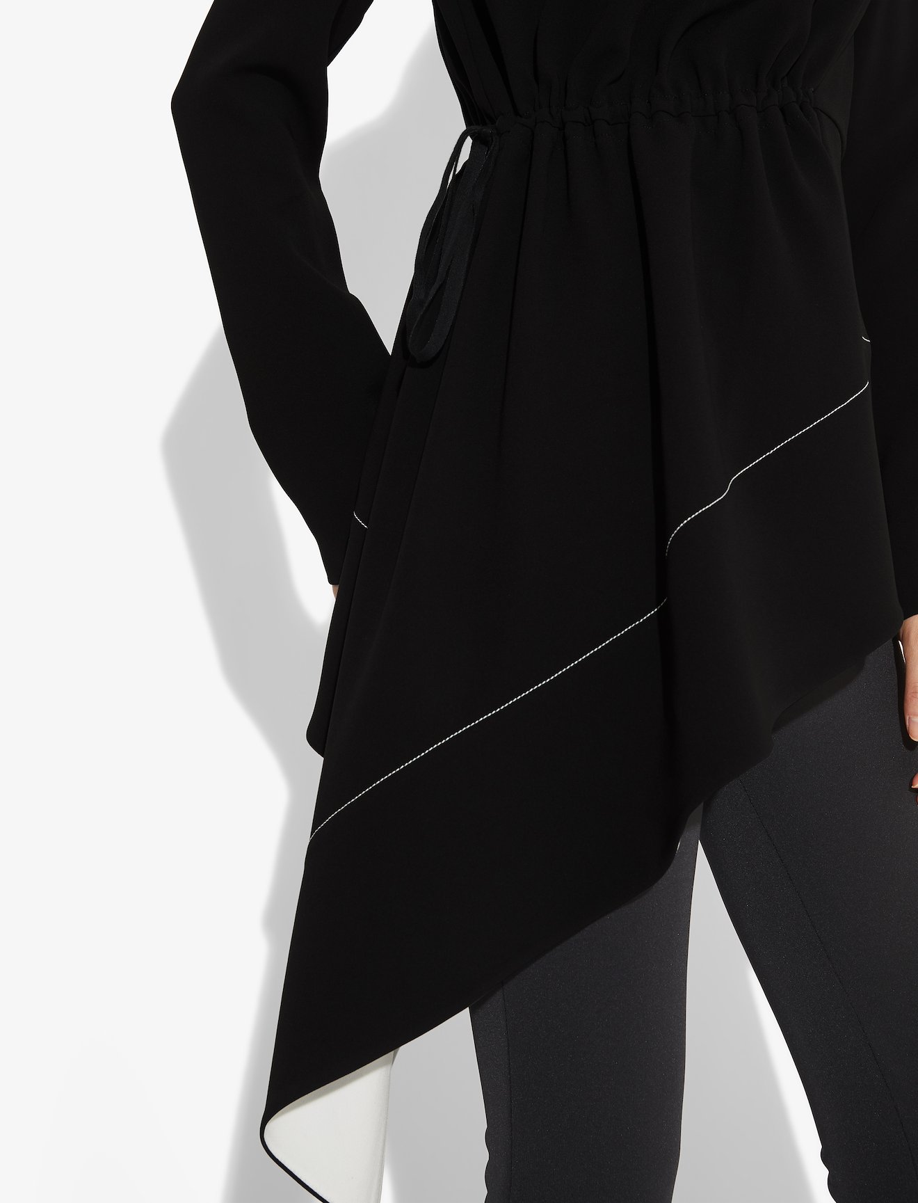 Asymmetrical Draped Long Sleeve Top #3