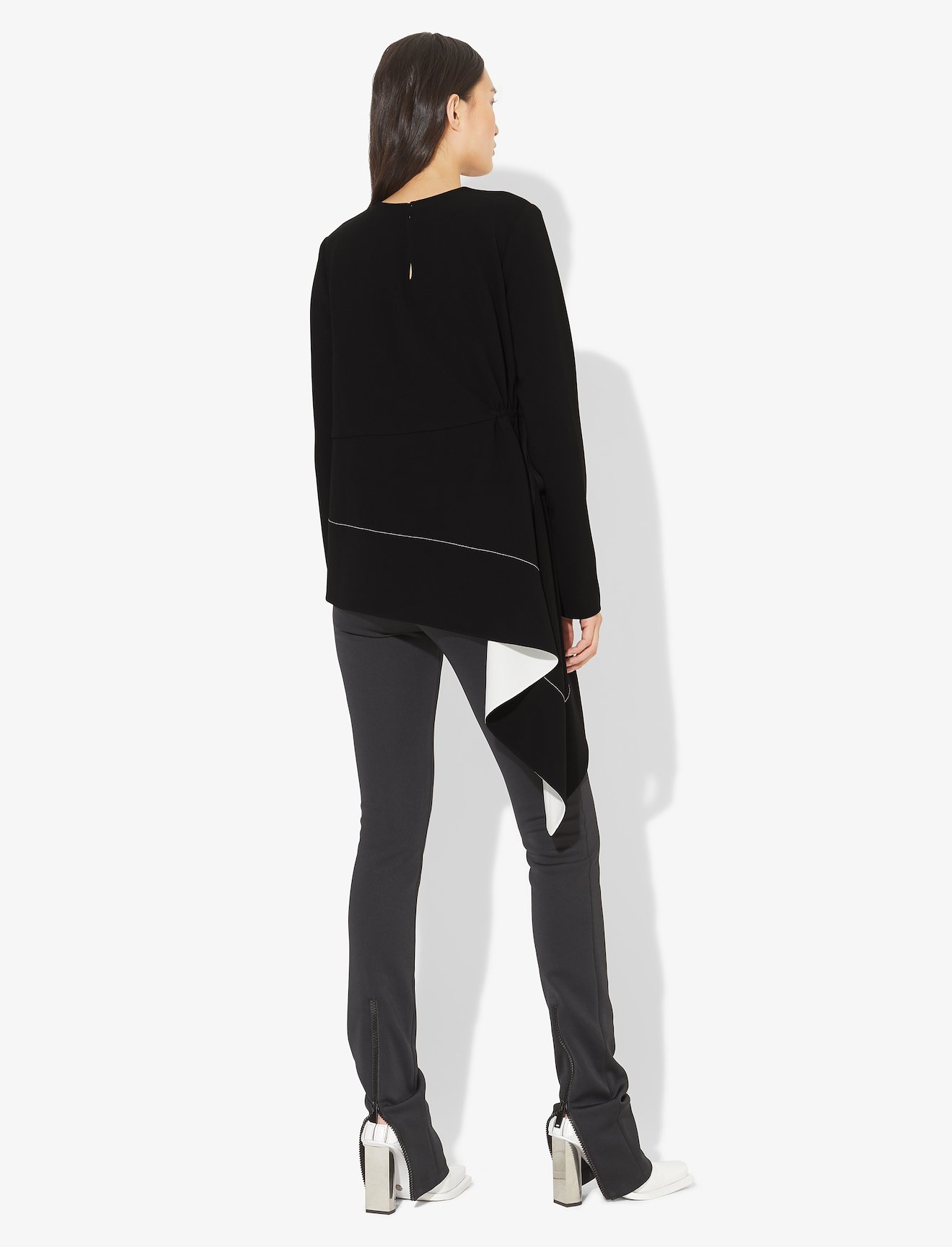 Asymmetrical Draped Long Sleeve Top #2