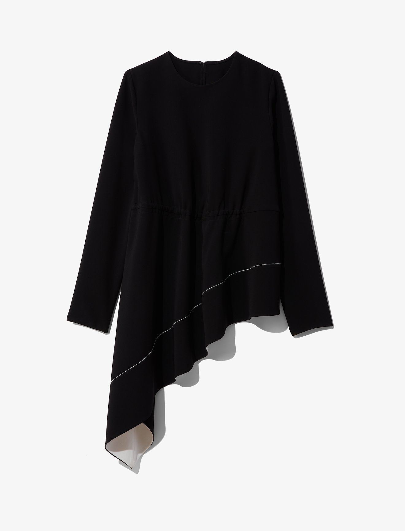 Asymmetrical Draped Long Sleeve Top #4
