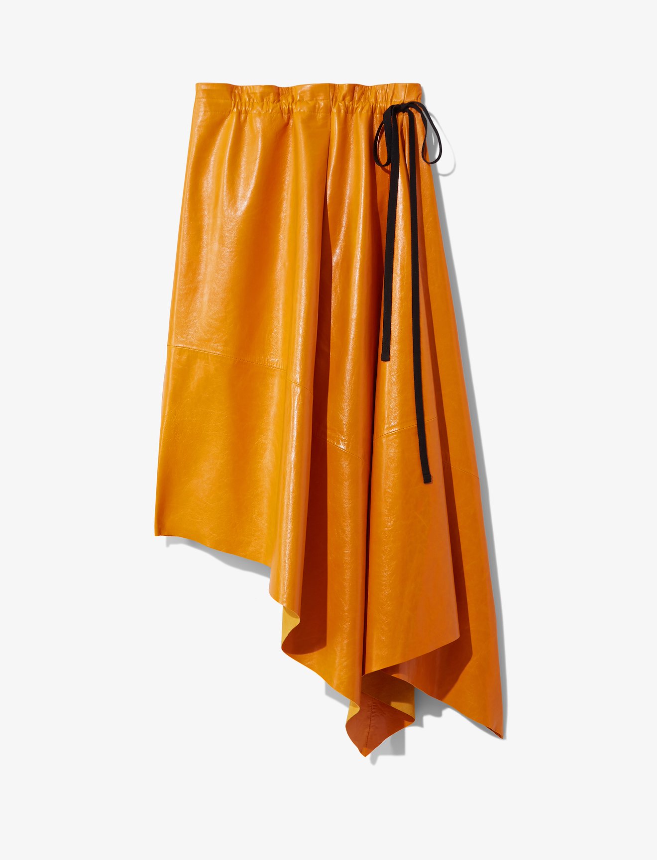 Asymmetrical Leather Mid Skirt #4