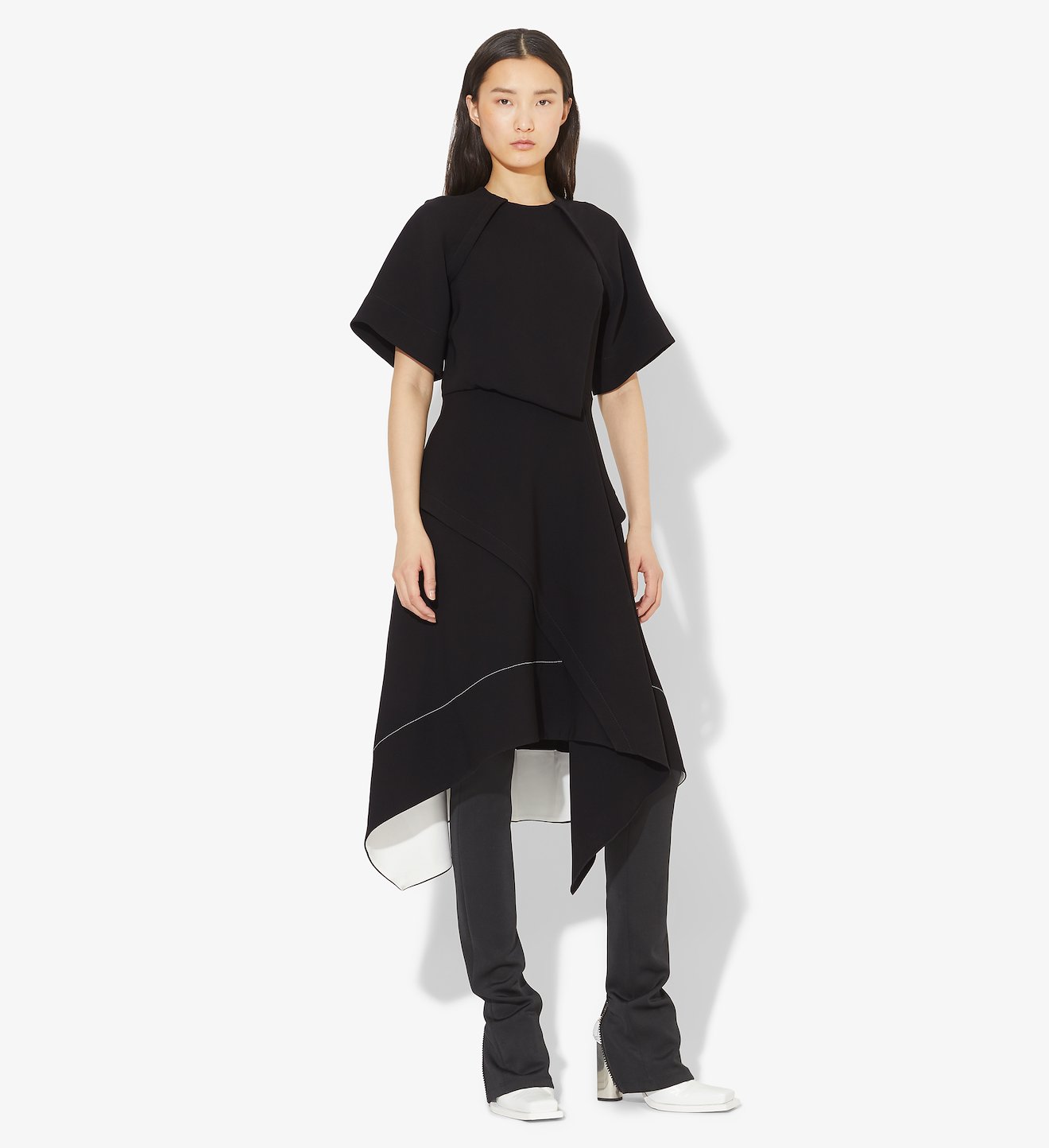 Asymmetrical Short Sleeve Dress