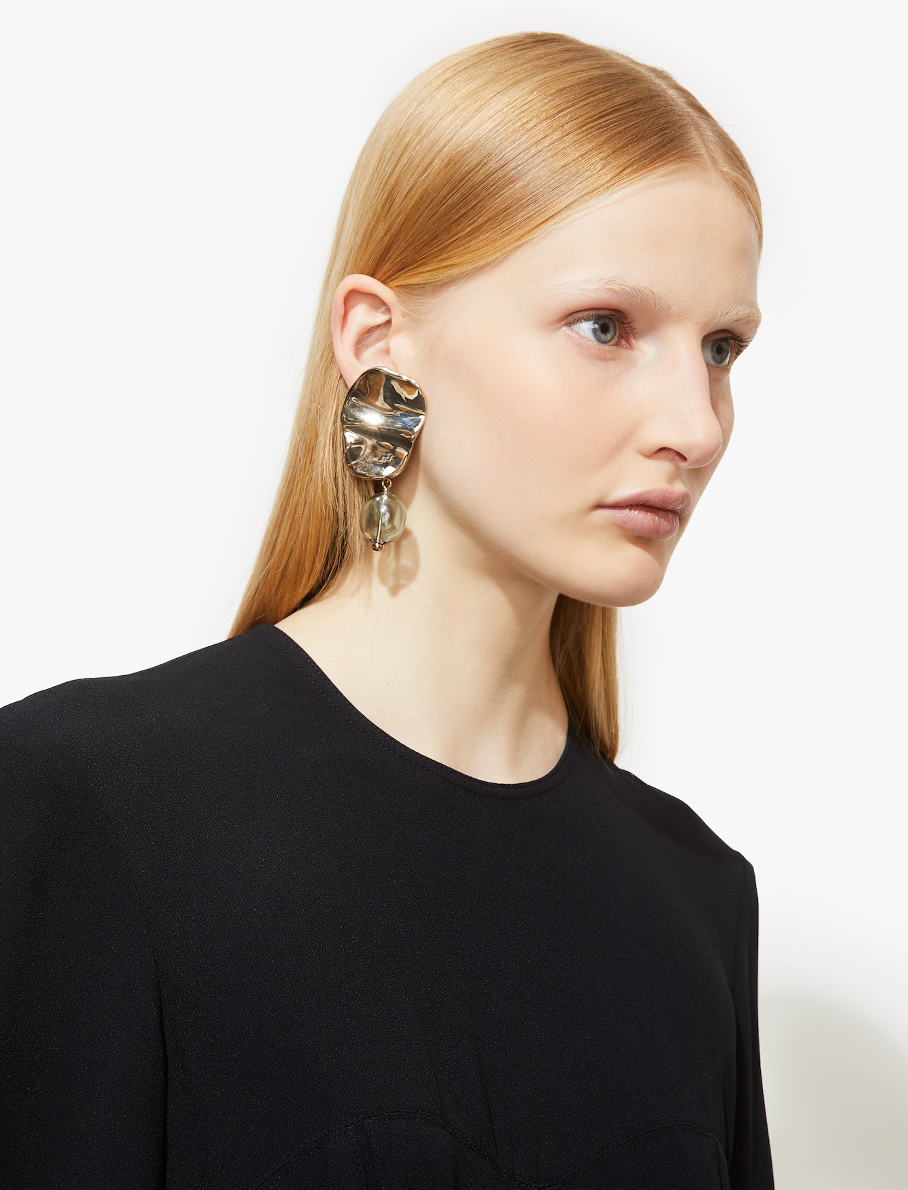 Beaded Metal Earrings #1