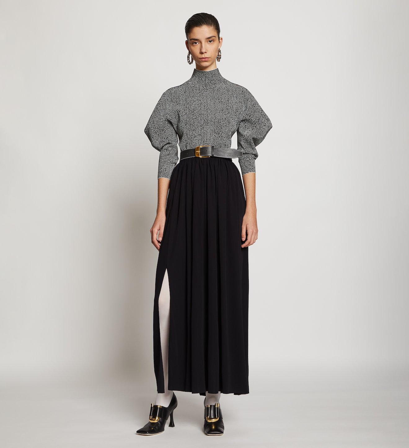 Belted Jersey Skirt
