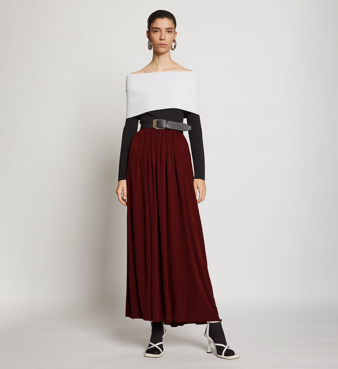 Belted Jersey Skirt