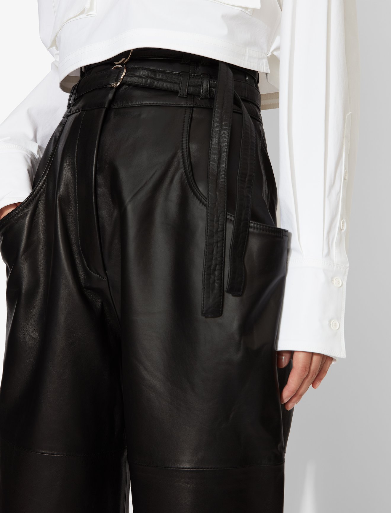 Belted Leather Shorts #3