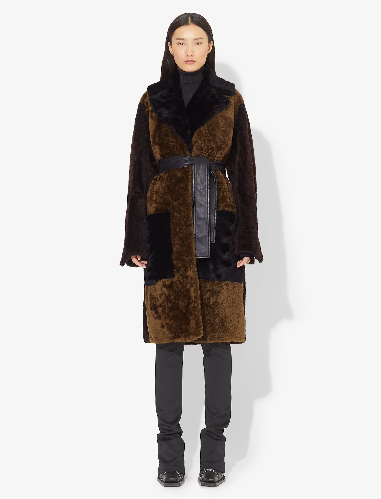 Belted Shearling Coat #1