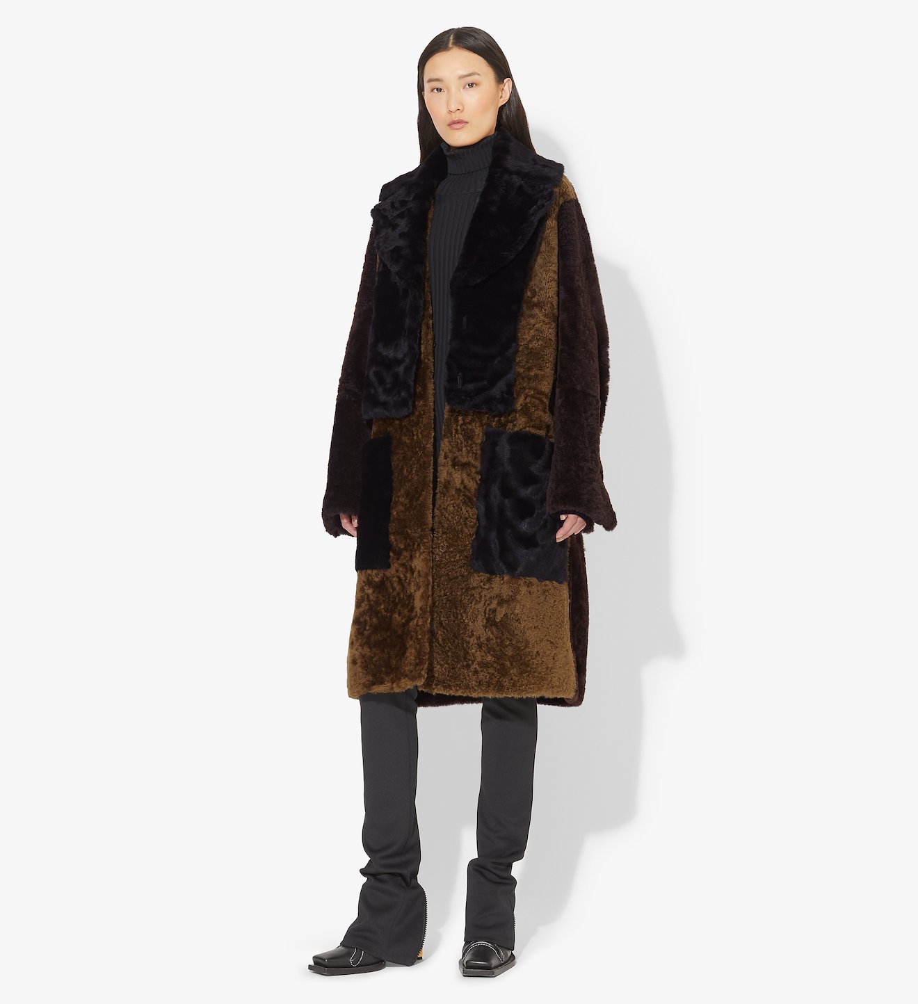 Belted Shearling Coat