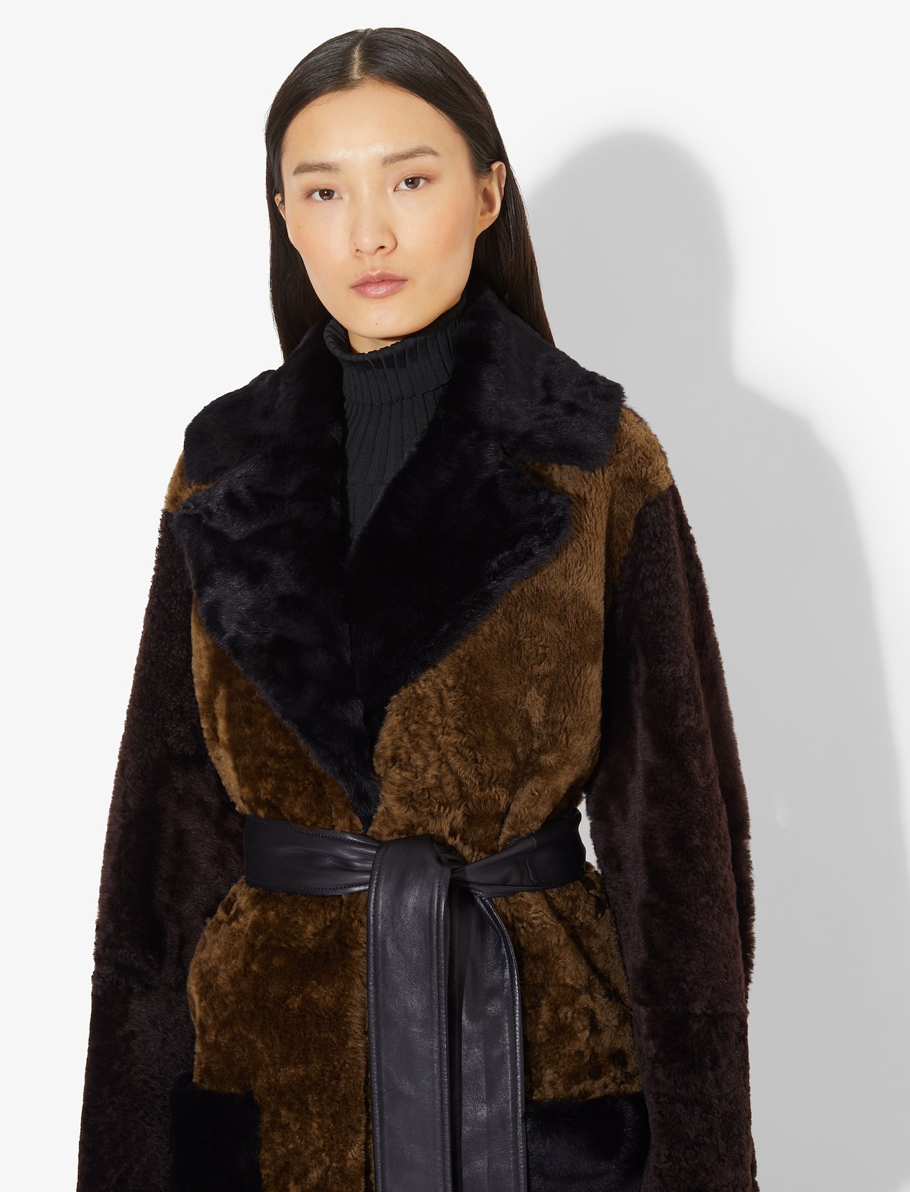 Belted Shearling Coat #3
