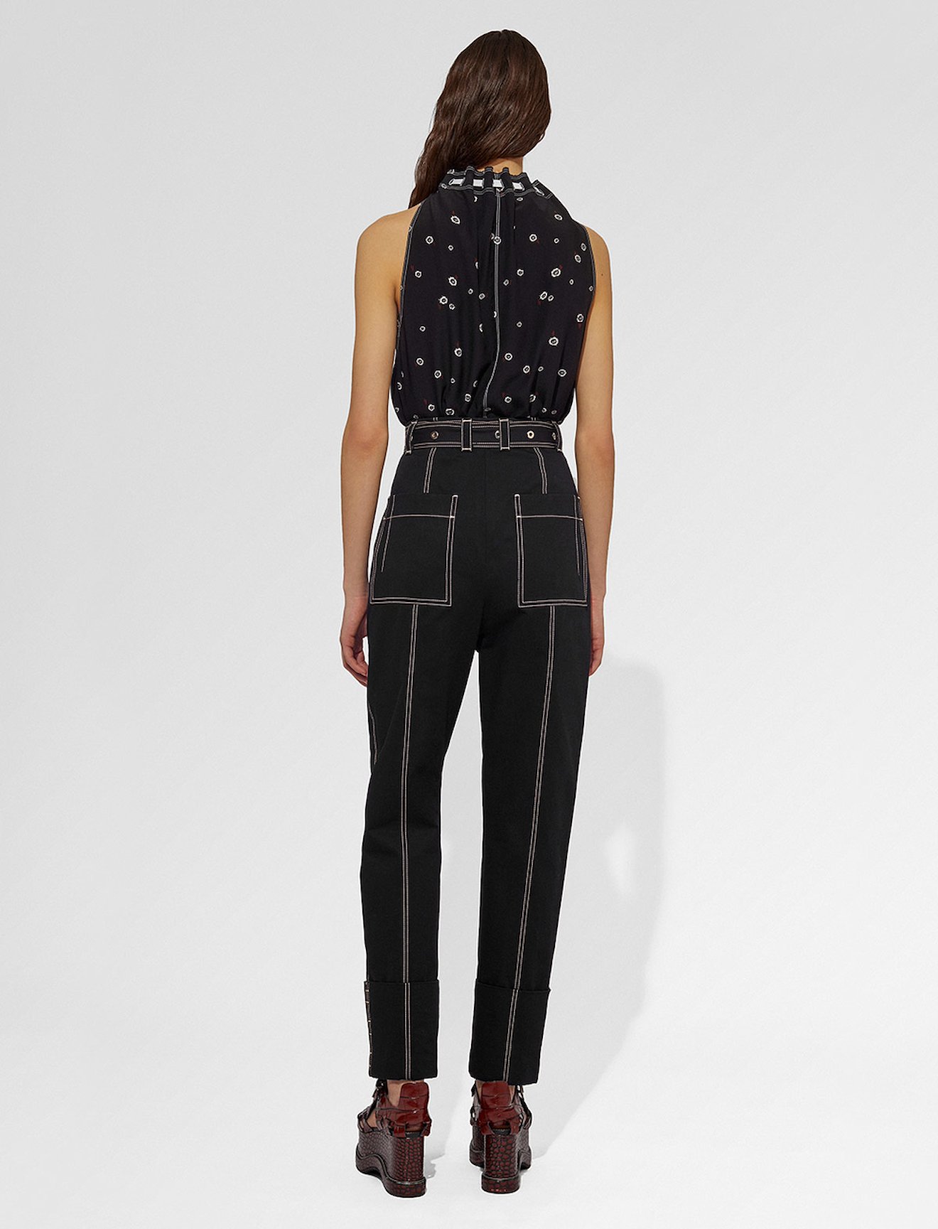 Belted Straight Pant with Cuff #2